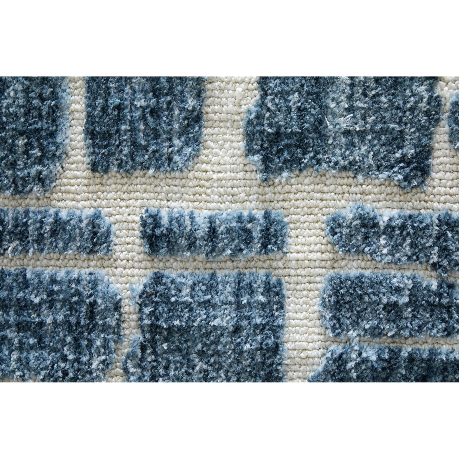 Feizy Colton 8A58F Modern Abstract Rug in Blue/Ivory - Image 7