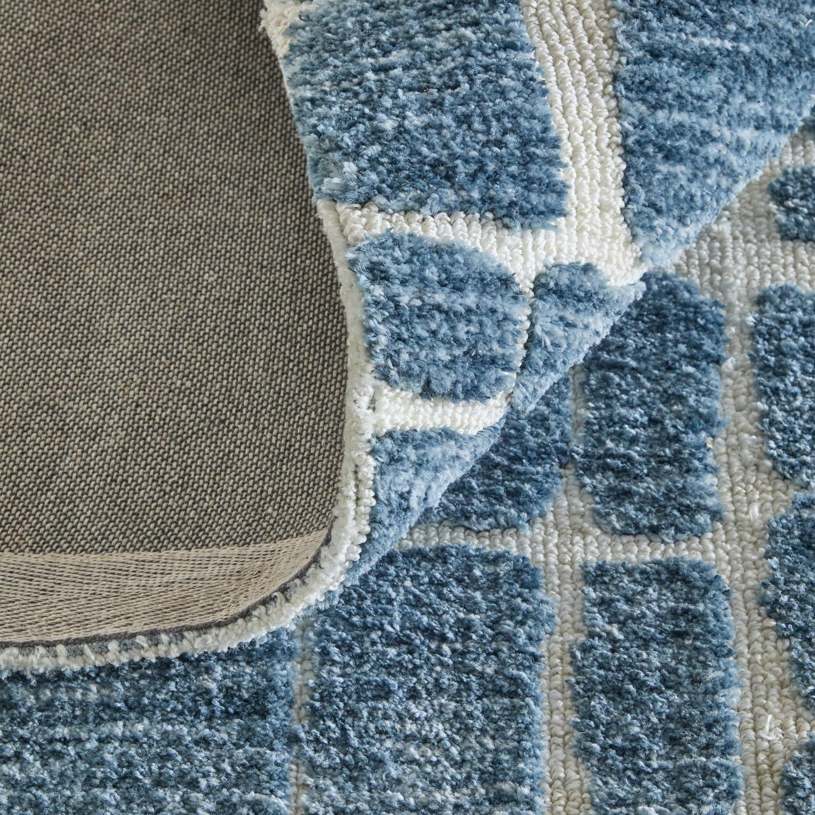Feizy Colton 8A58F Modern Abstract Rug in Blue/Ivory - Image 8