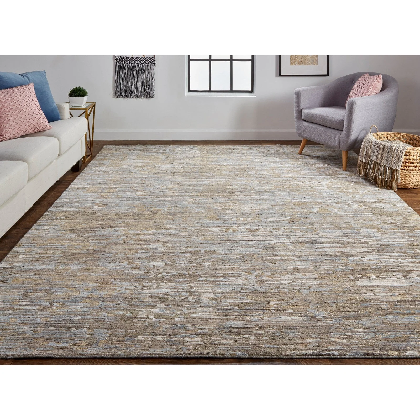 Feizy Conroe 6822F Modern Abstract in Brown/Gray - Image 2