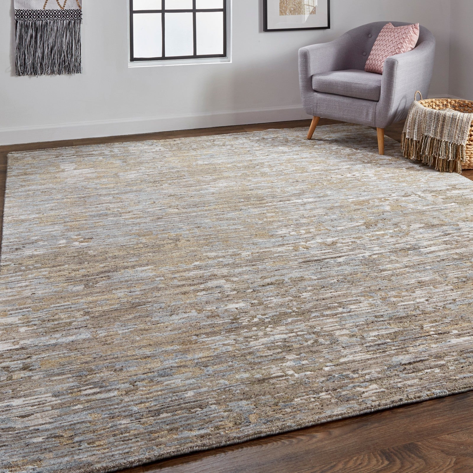 Feizy Conroe 6822F Modern Abstract in Brown/Gray - Image 3