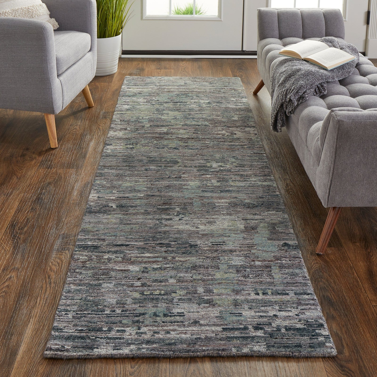 Feizy Conroe 6823F Modern Abstract in Blue/Gray - Image 9