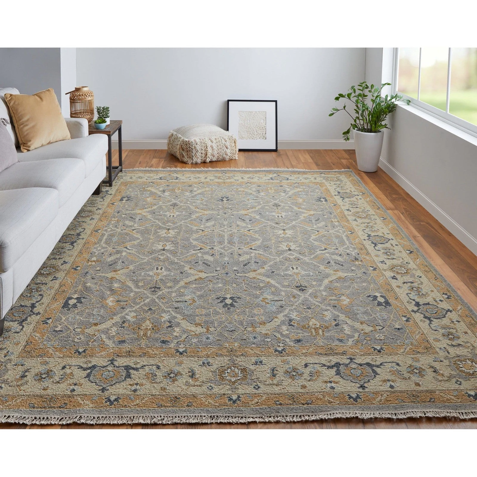 Feizy Corbitt 0611F Traditional Oriental in Gray/Gold - Image 2