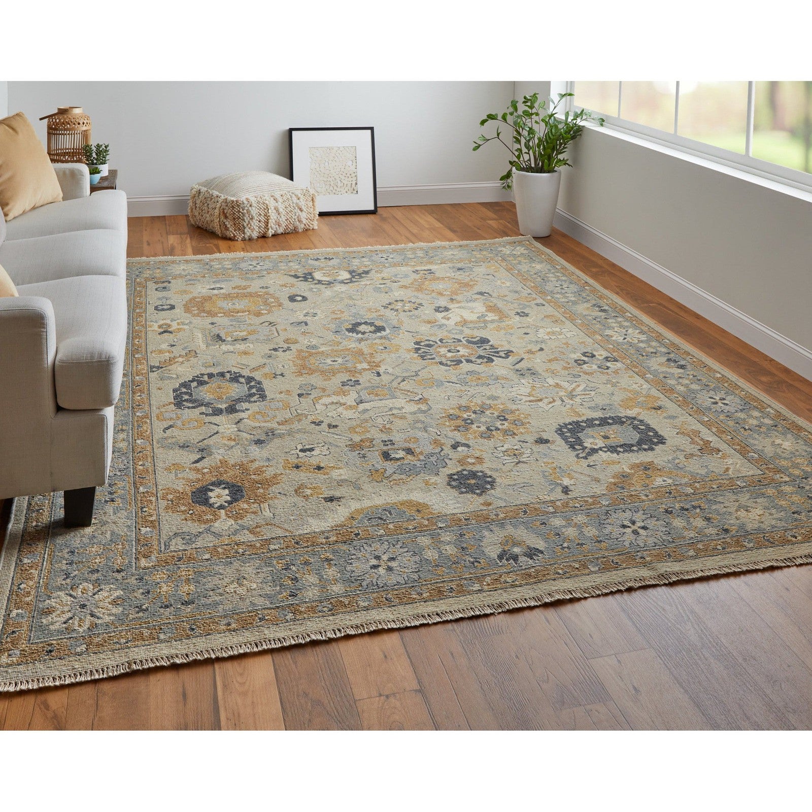 Feizy Corbitt 0612F Traditional Oriental in Blue/Brown/Gray - Image 3