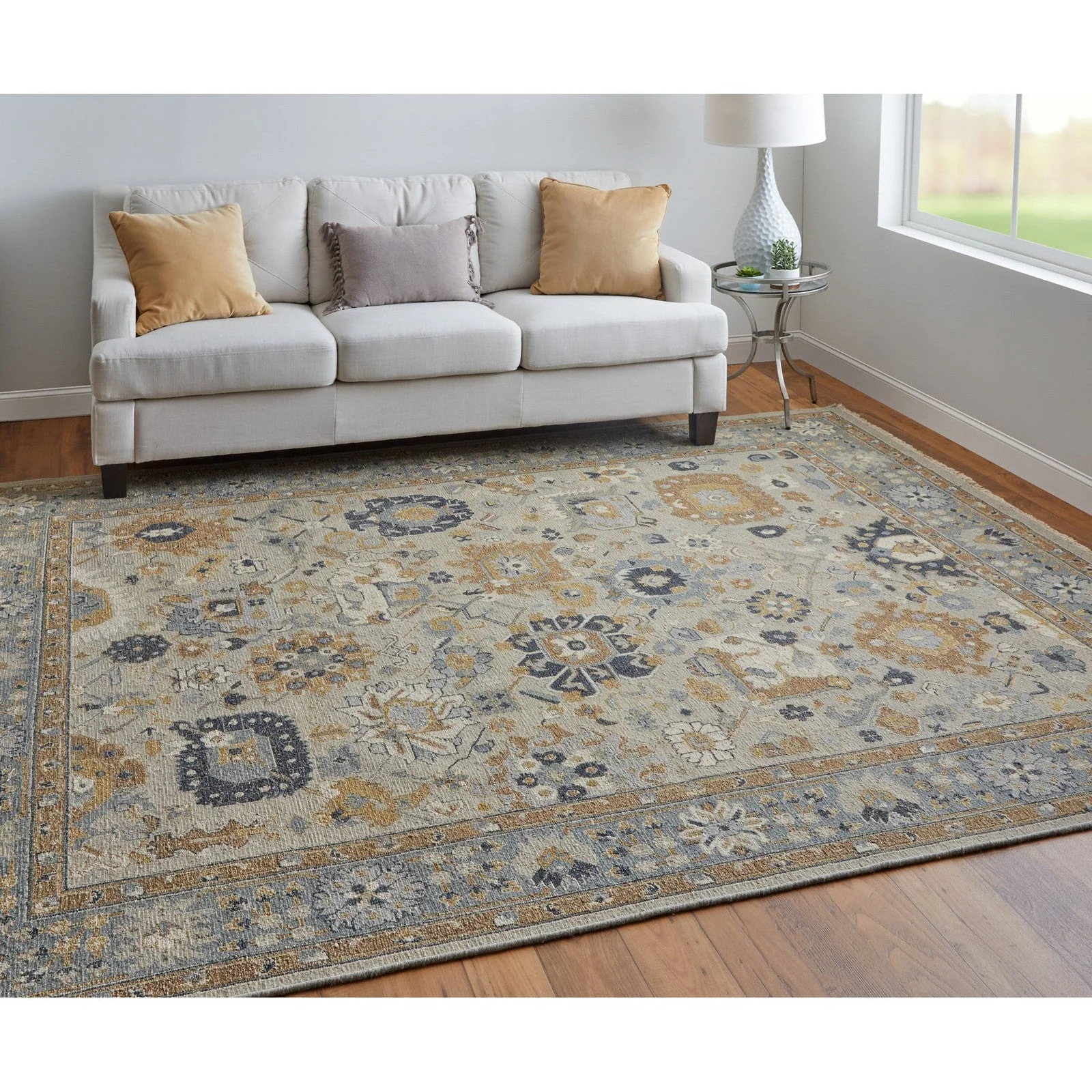 Feizy Corbitt 0612F Traditional Oriental in Blue/Brown/Gray - Image 4