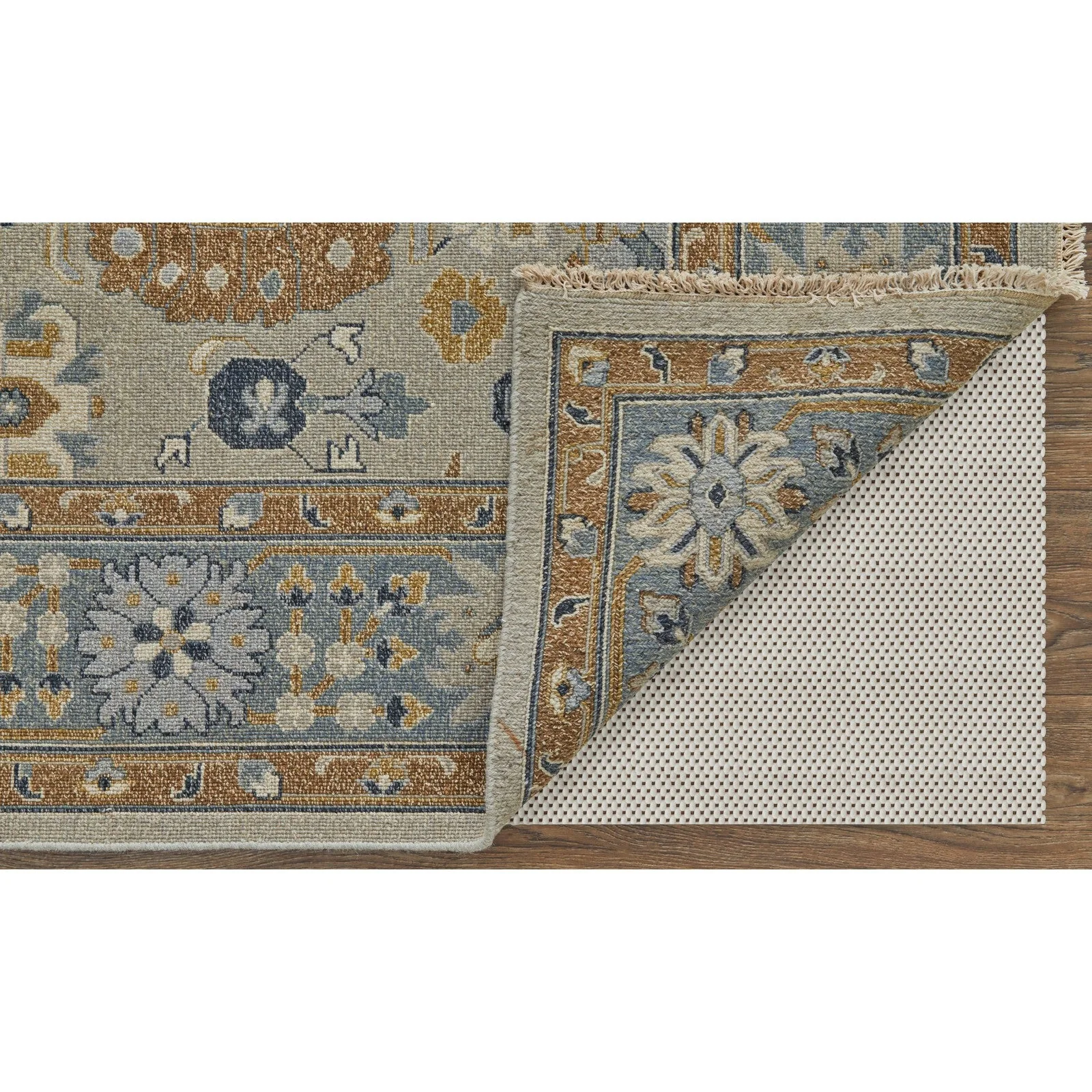 Feizy Corbitt 0612F Traditional Oriental in Blue/Brown/Gray - Image 6