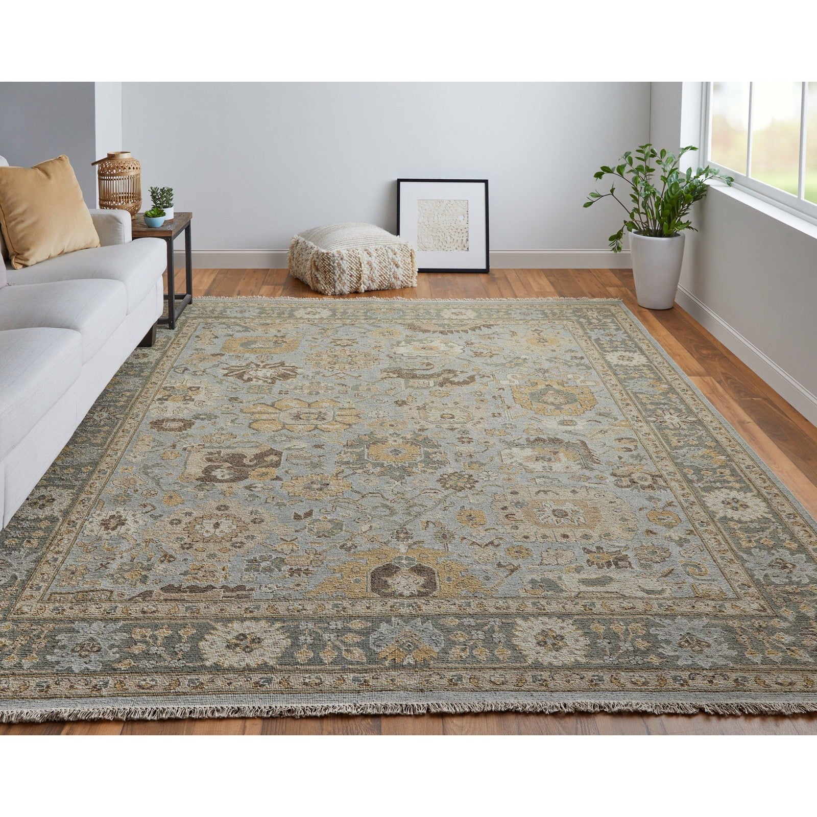 Feizy Corbitt 0612F Traditional Oriental in Blue/Gold/Gray - Image 2