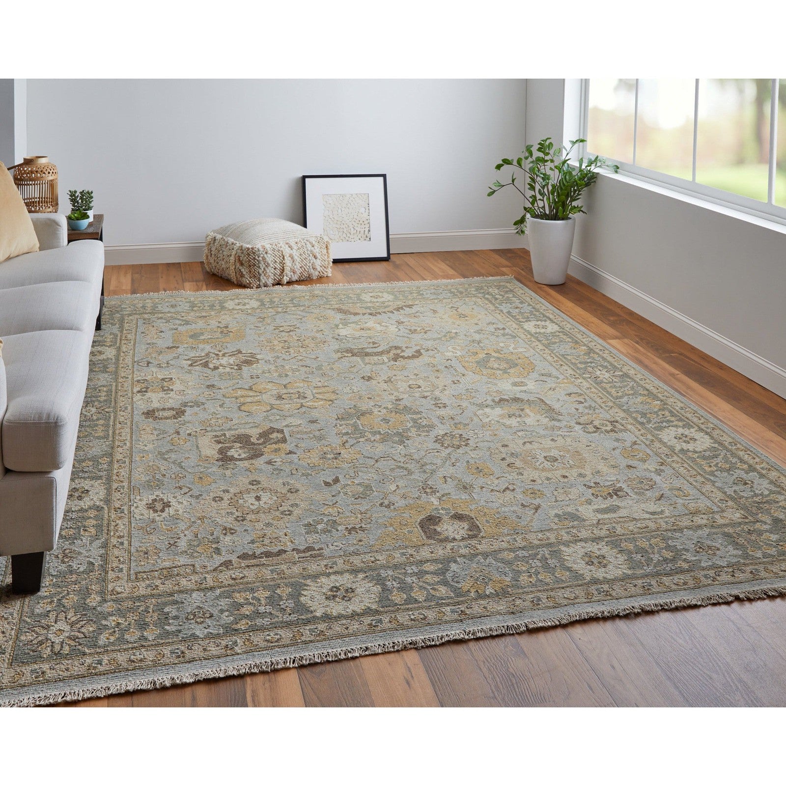 Feizy Corbitt 0612F Traditional Oriental in Blue/Gold/Gray - Image 3