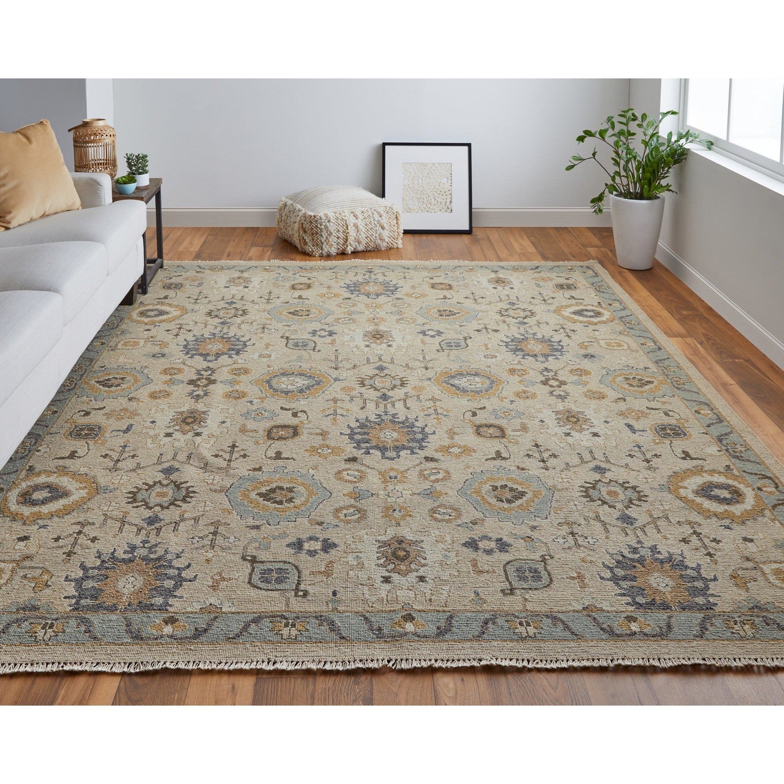 Feizy Corbitt 0613F Traditional Oriental in Tan/Blue/Gold - Image 2