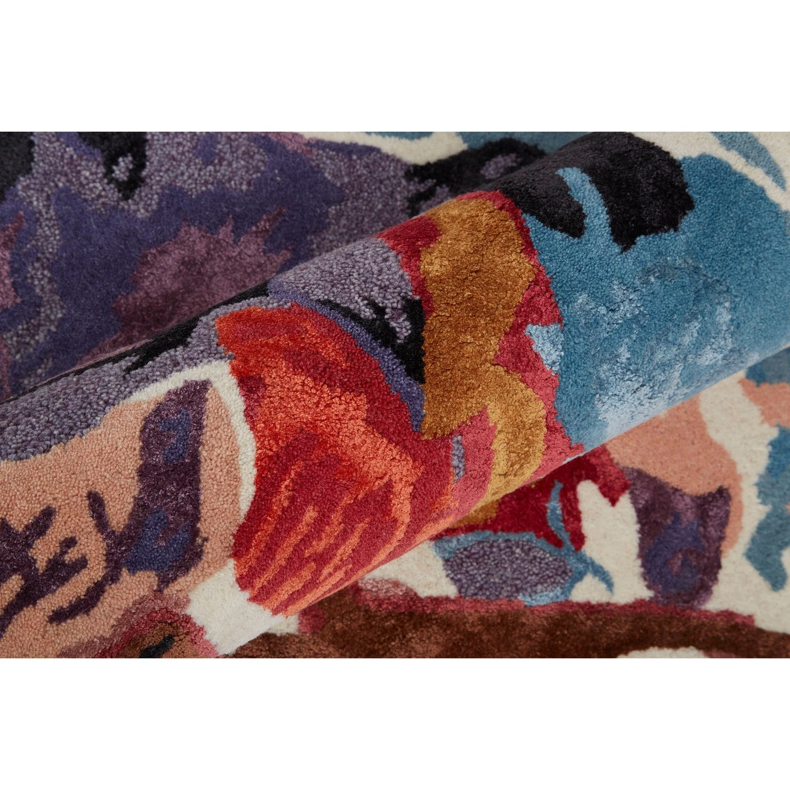 Feizy Dafney 8863F Transitional Floral & Botanical in Red/Blue/Purple - Image 6
