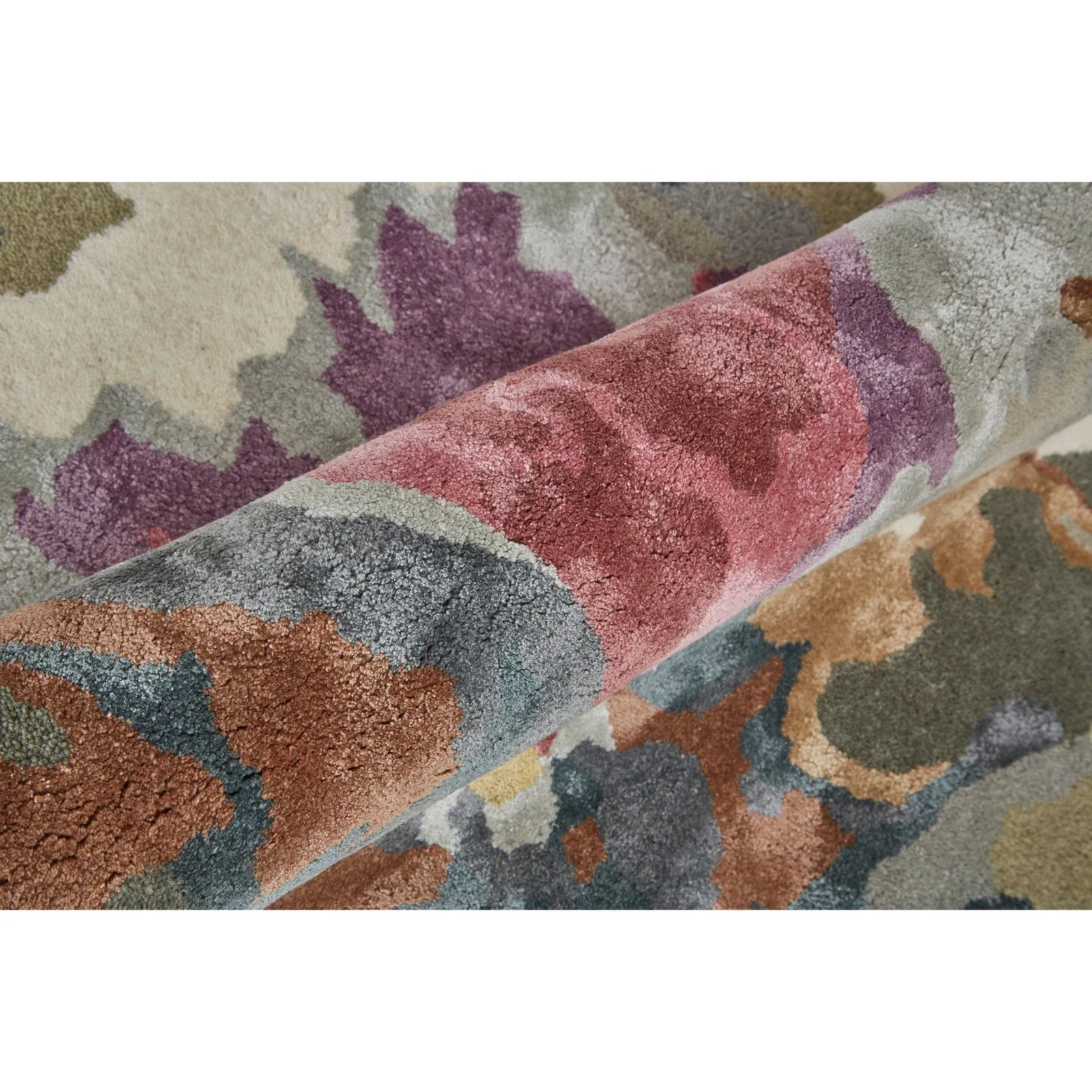 Feizy Dafney 8864F Transitional Floral & Botanical in Purple/Pink/Green - Image 6