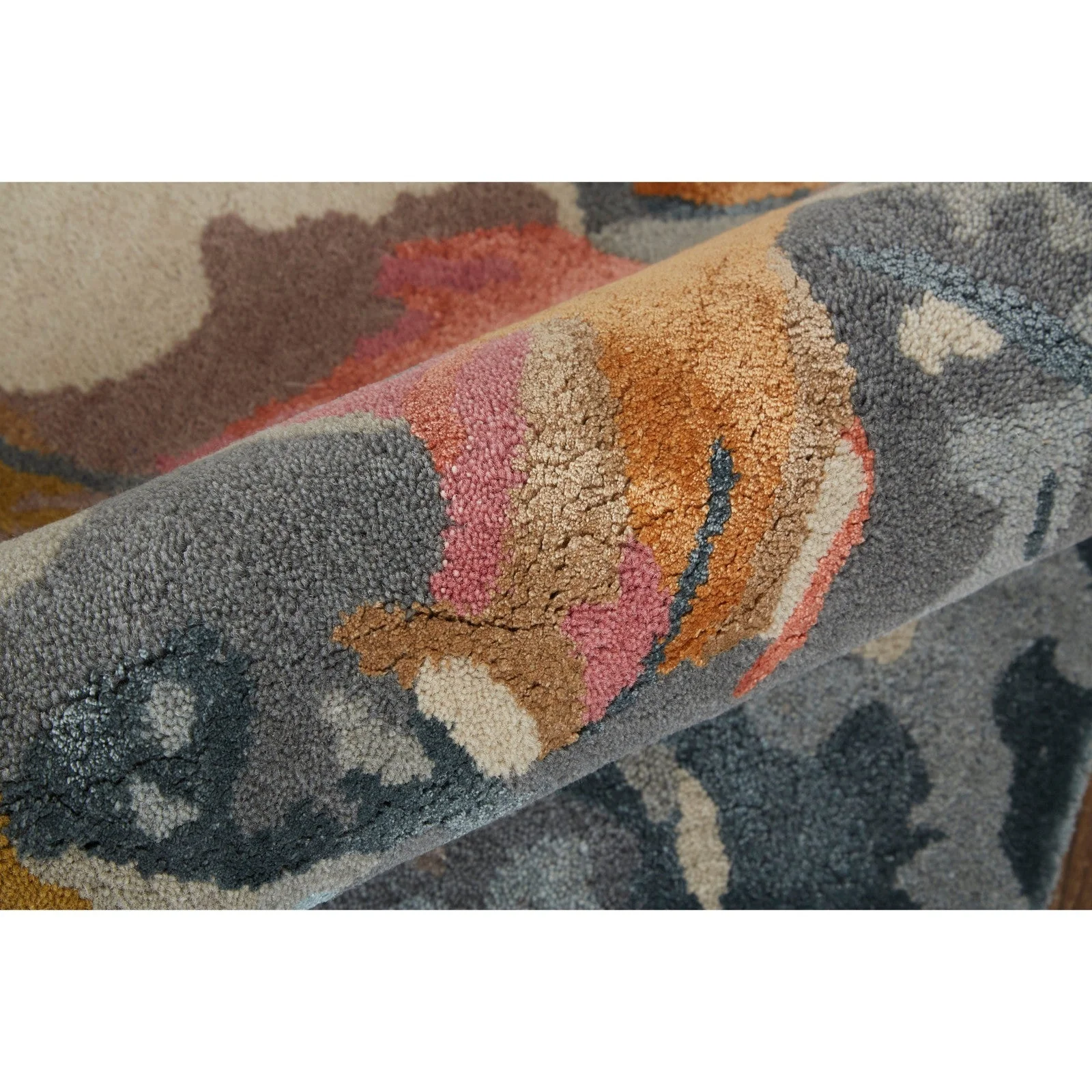 Feizy Dafney 8867F Transitional Floral & Botanical in Blue/Pink/Gray - Image 6