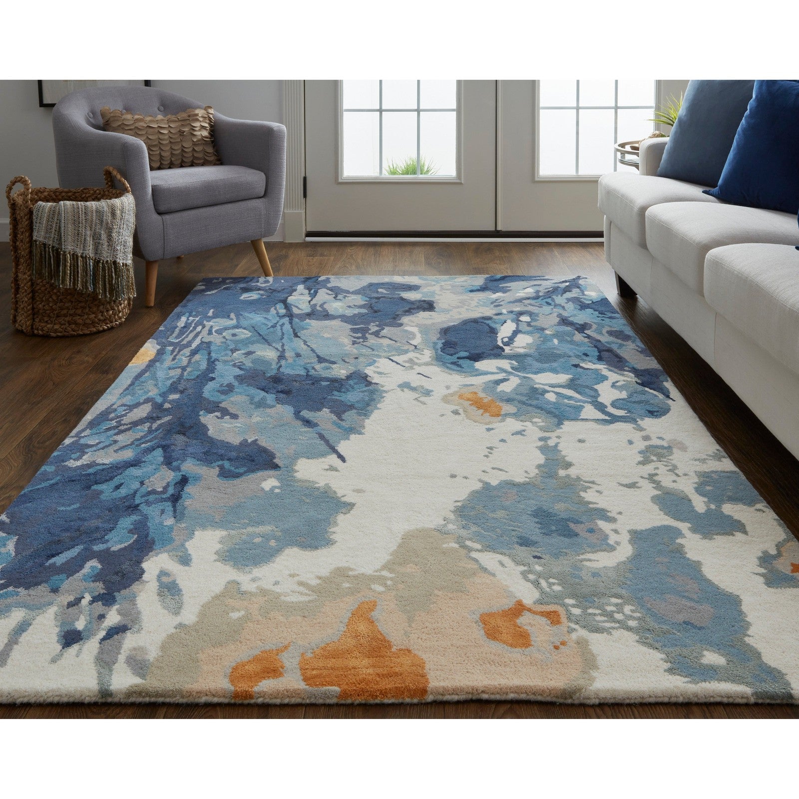 Feizy Dafney 8871F Transitional Floral & Botanical in Blue - Image 2