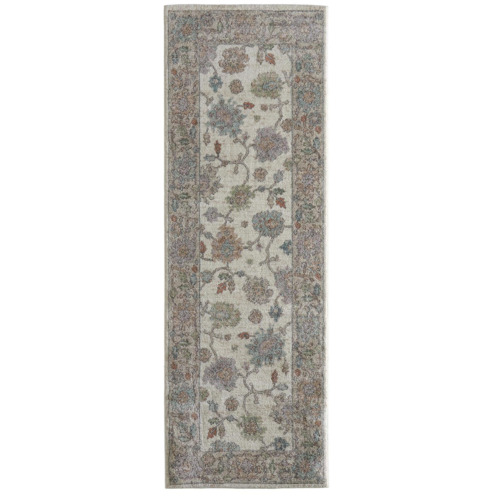 Feizy Dartmouth 39QJF Transitional Floral & Botanical Rug in Ivory/Brown/Blue - Image 10