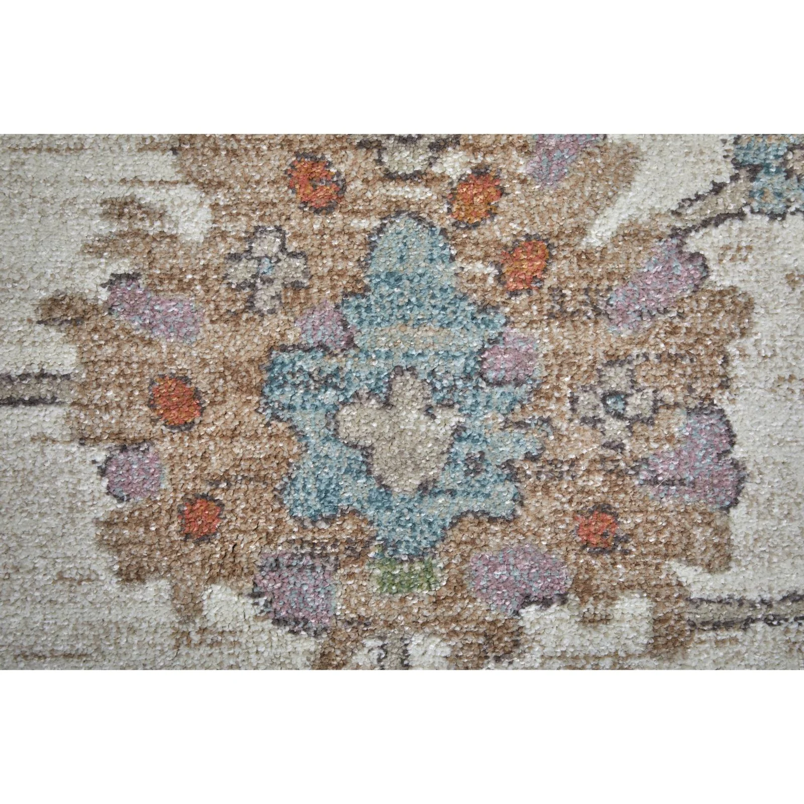 Feizy Dartmouth 39QJF Transitional Floral & Botanical Rug in Ivory/Brown/Blue - Image 6