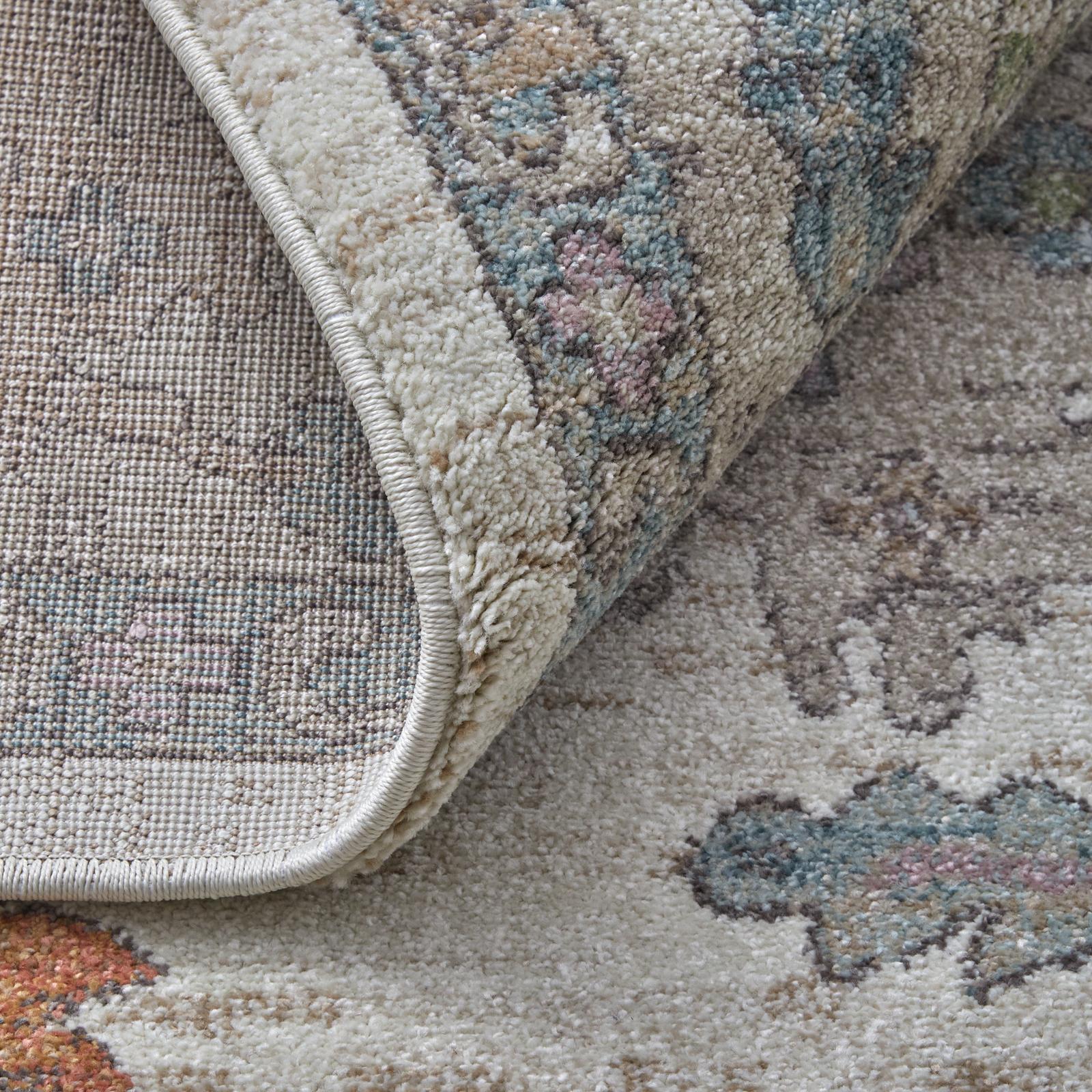 Feizy Dartmouth 39QJF Transitional Floral & Botanical Rug in Ivory/Brown/Blue - Image 7