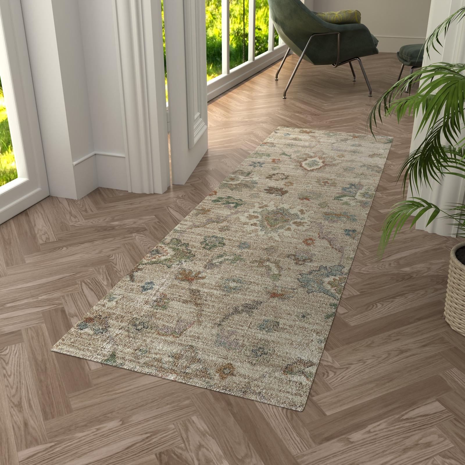 Feizy Dartmouth 39QKF Transitional Abstract Rug in Tan/Brown/Blue - Image 11