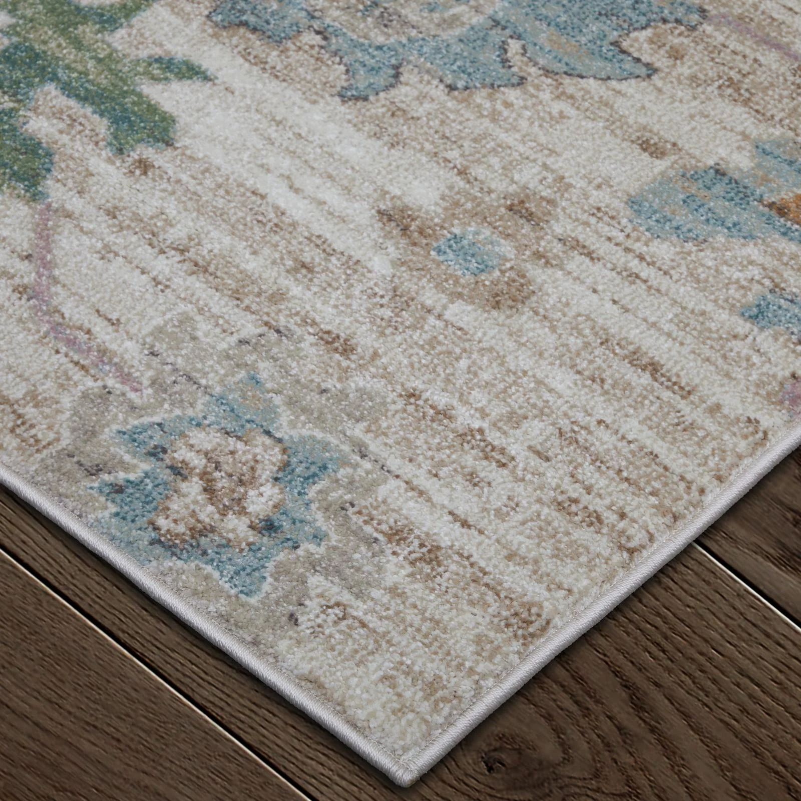 Feizy Dartmouth 39QKF Transitional Abstract Rug in Tan/Brown/Blue - Image 3