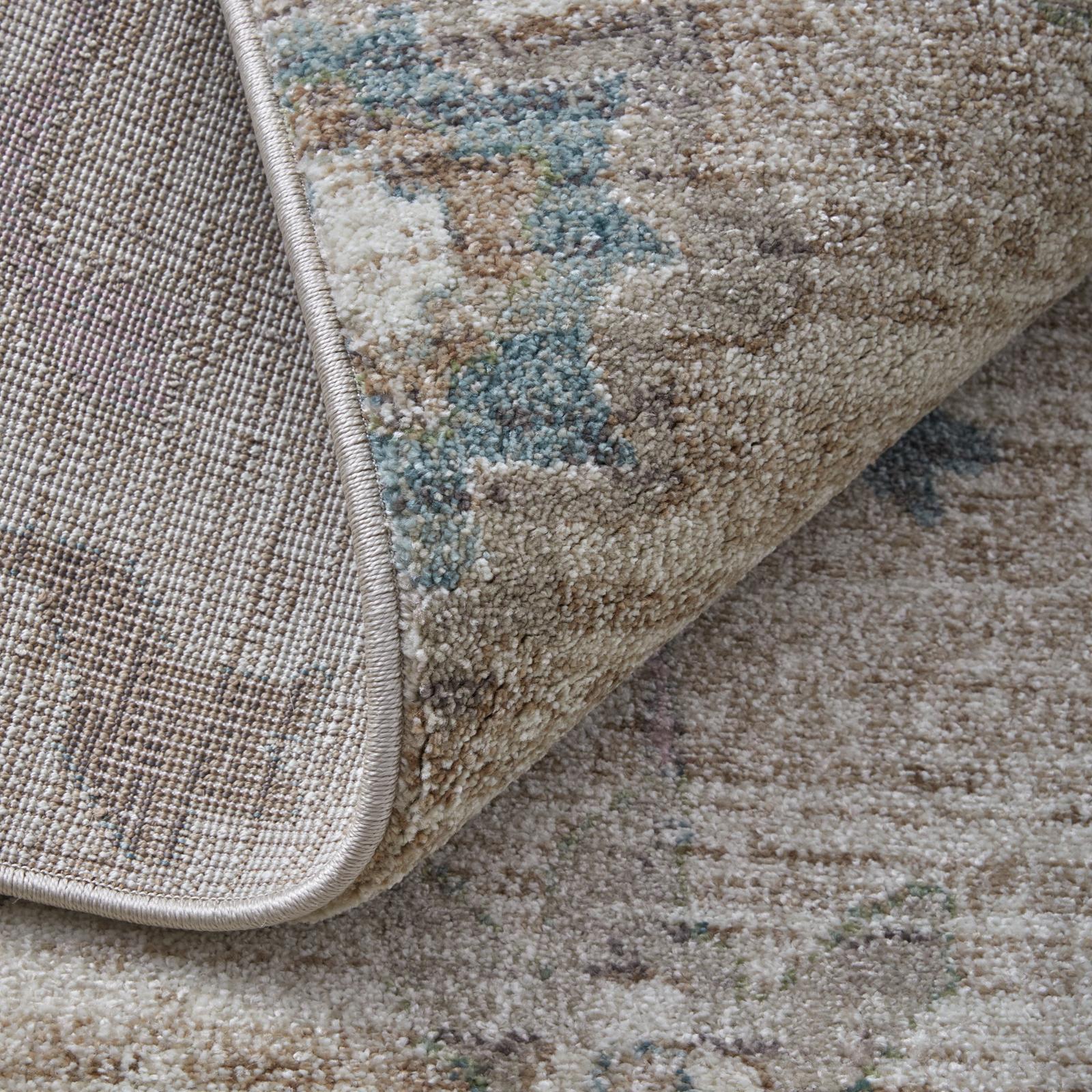 Feizy Dartmouth 39QKF Transitional Abstract Rug in Tan/Brown/Blue - Image 7