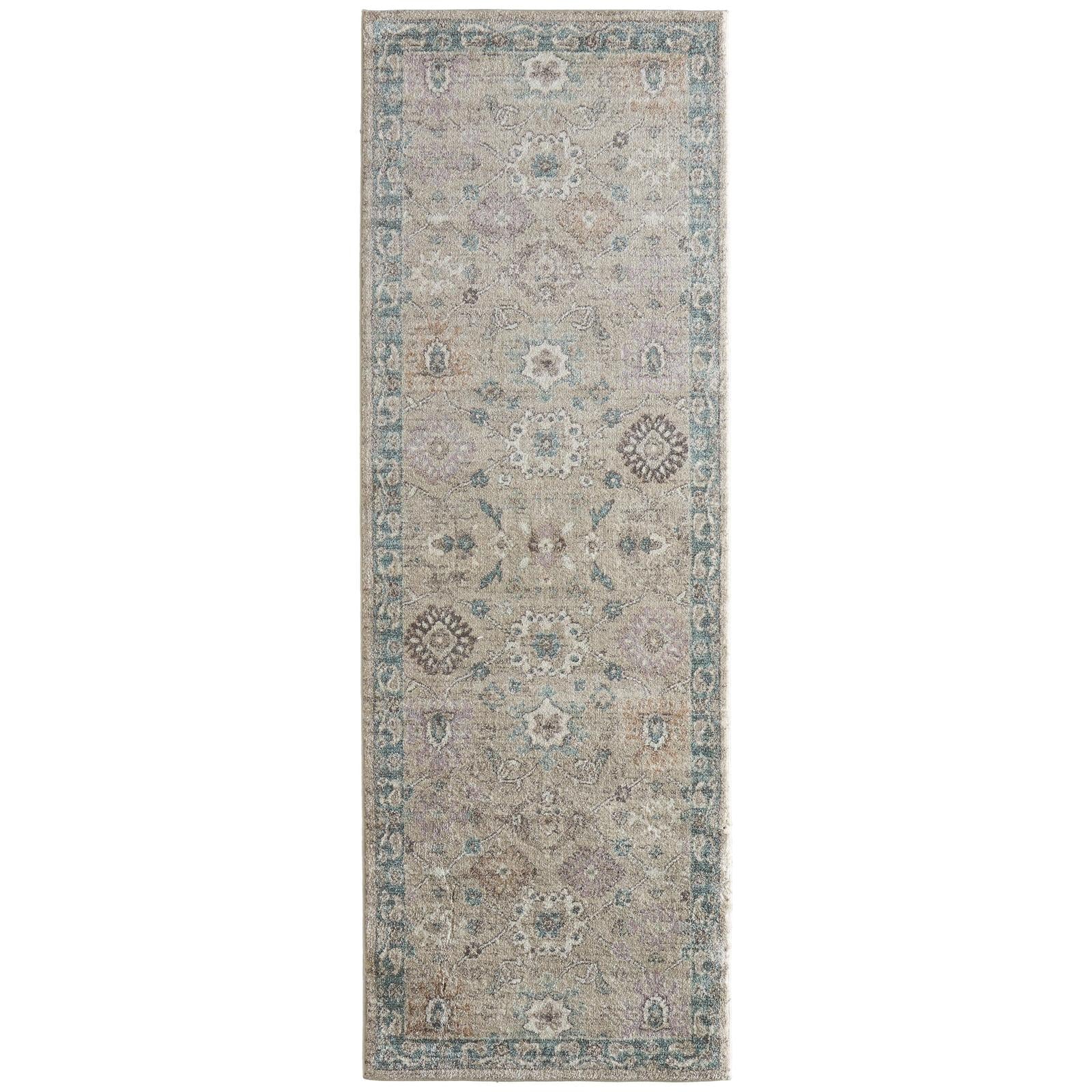 Feizy Dartmouth 39QLF Transitional Floral & Botanical Rug in Gray/Blue/Taupe - Image 10