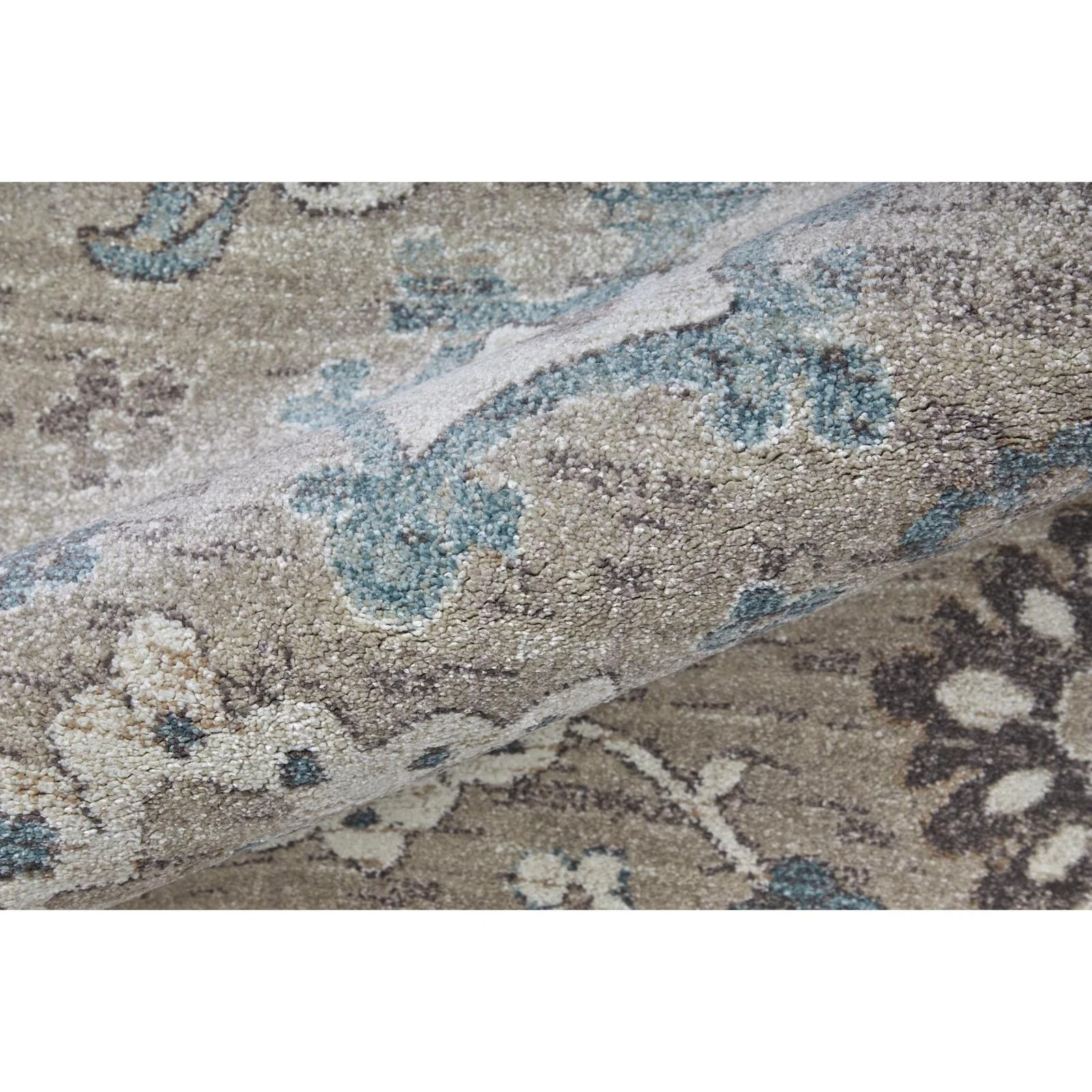 Feizy Dartmouth 39QLF Transitional Floral & Botanical Rug in Gray/Blue/Taupe - Image 5