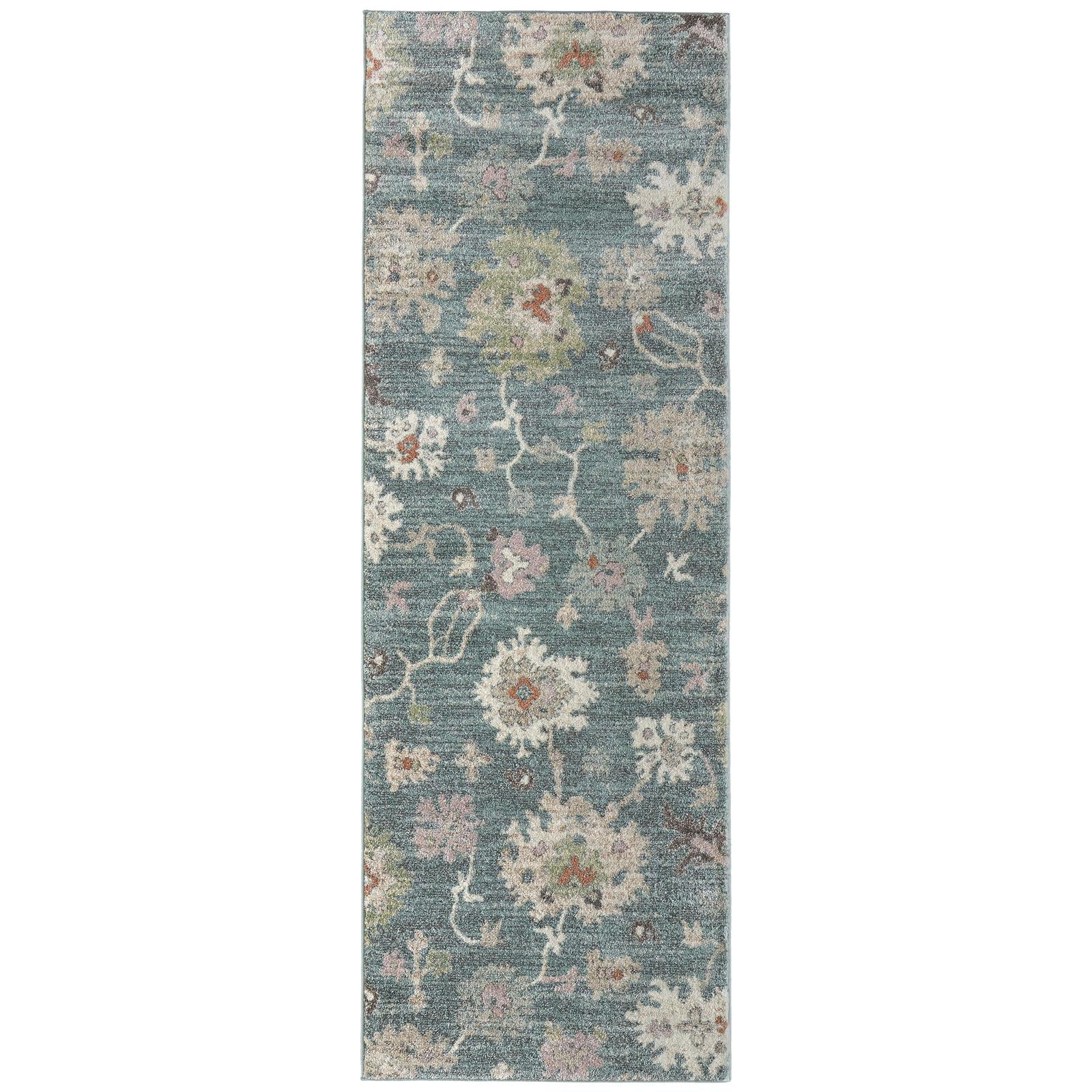 Feizy Dartmouth 39QMF Transitional Abstract Rug in Blue/Ivory/Pink - Image 10