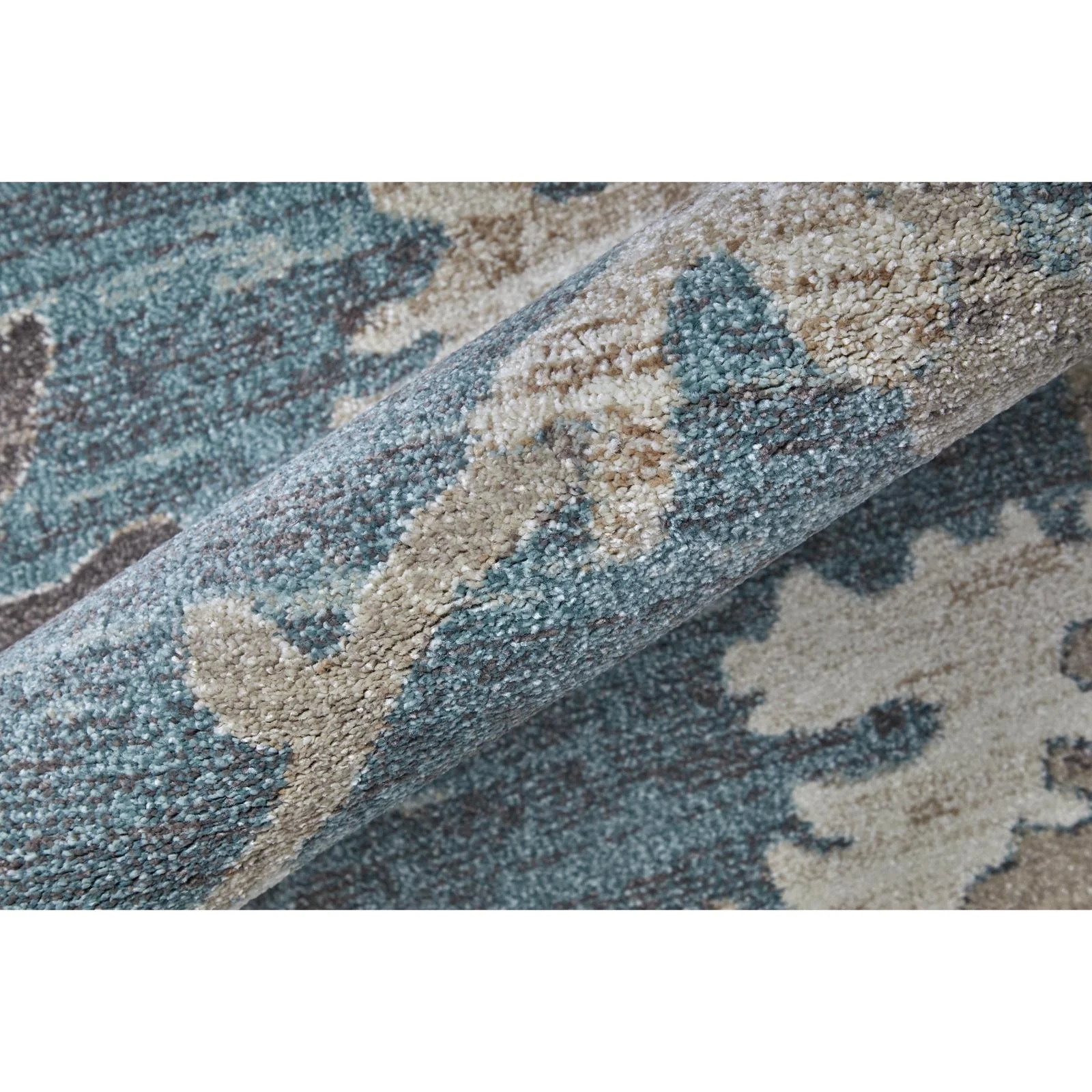 Feizy Dartmouth 39QMF Transitional Abstract Rug in Blue/Ivory/Pink - Image 6