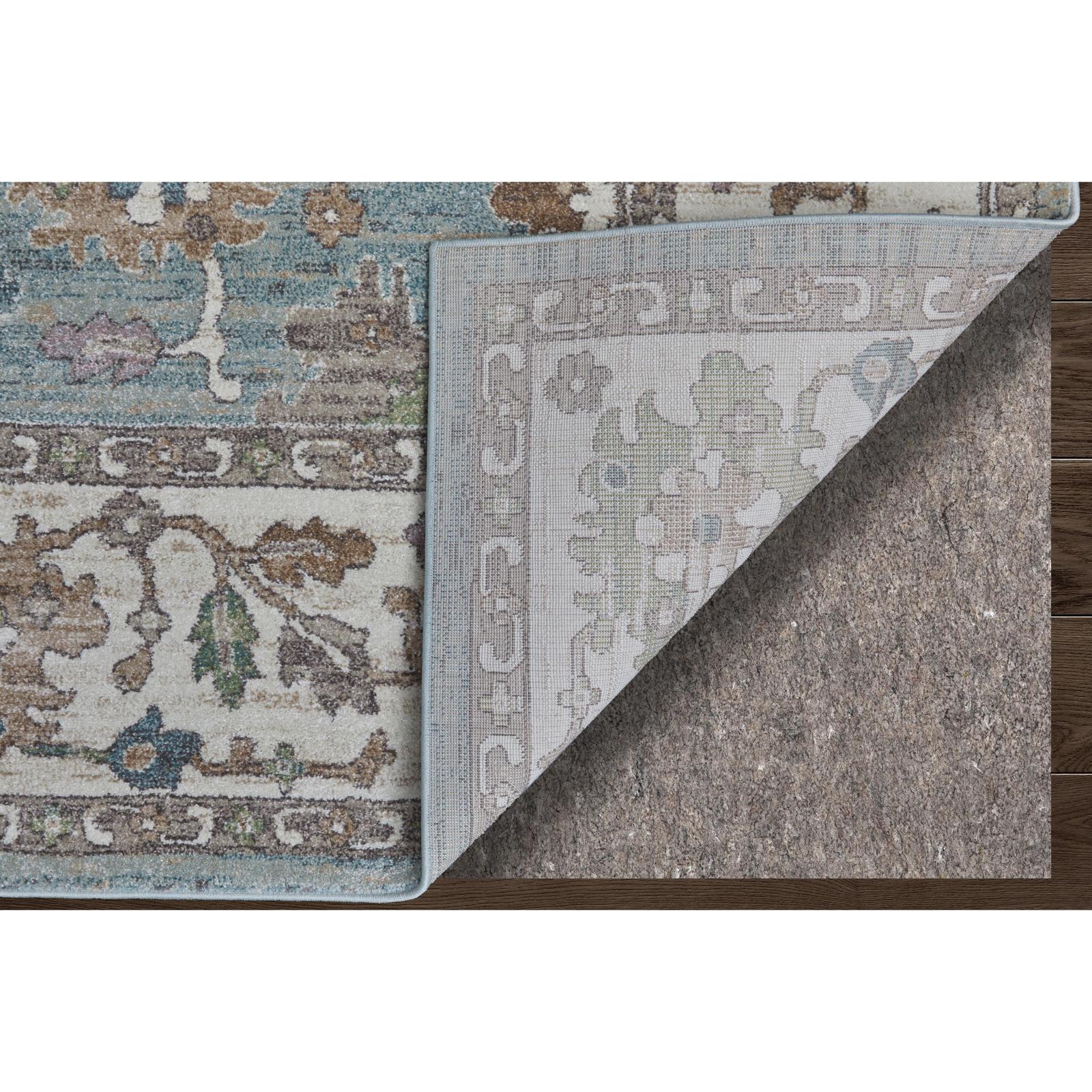 Feizy Dartmouth 39QNF Transitional Floral & Botanical Rug in Blue/Ivory/Brown - Image 4
