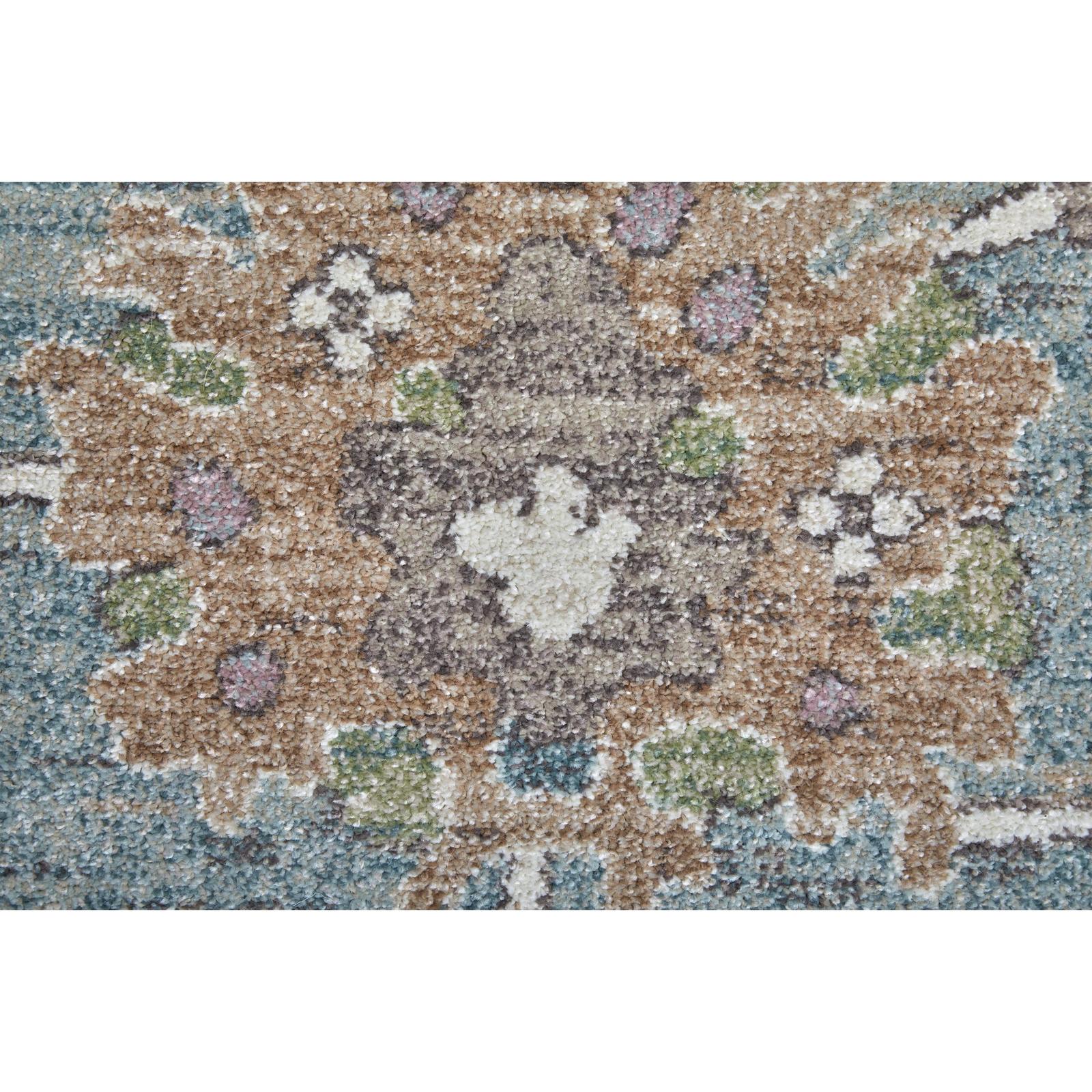 Feizy Dartmouth 39QNF Transitional Floral & Botanical Rug in Blue/Ivory/Brown - Image 6