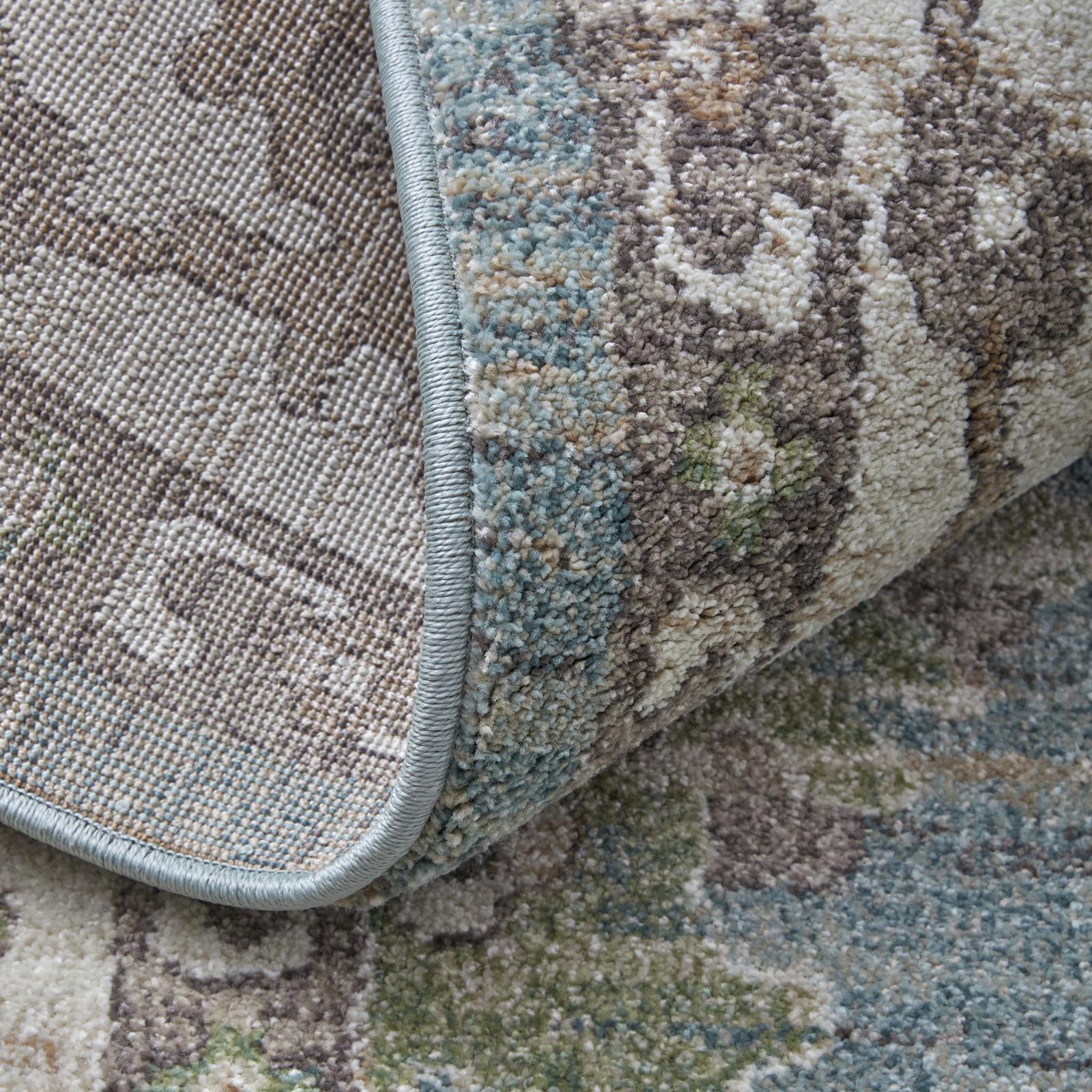 Feizy Dartmouth 39QNF Transitional Floral & Botanical Rug in Blue/Ivory/Brown - Image 7