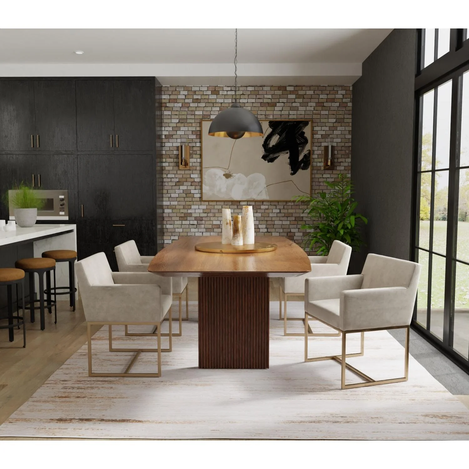 Feizy Deja 39PKF Modern Distressed Rug in Ivory/Brown/Tan - Image 2