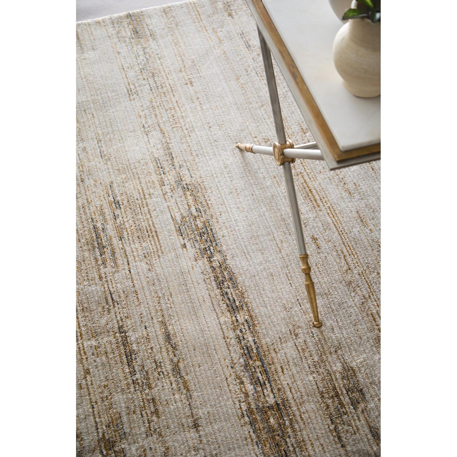 Feizy Deja 39PKF Modern Distressed Rug in Ivory/Brown/Tan - Image 3