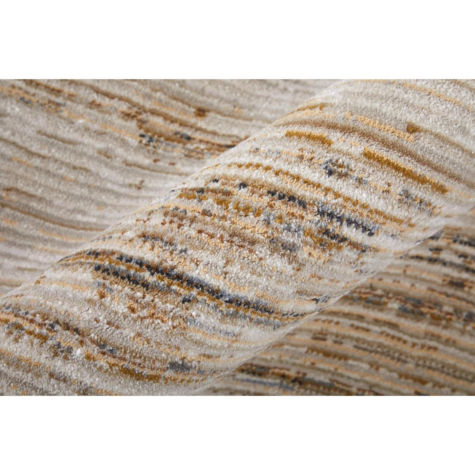 Feizy Deja 39PKF Modern Distressed Rug in Ivory/Brown/Tan - Image 6