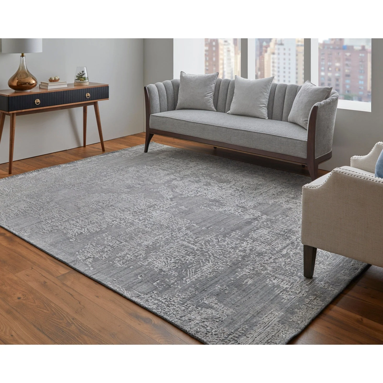 Feizy Eastfield 6989F Modern Abstract in Gray - Image 2