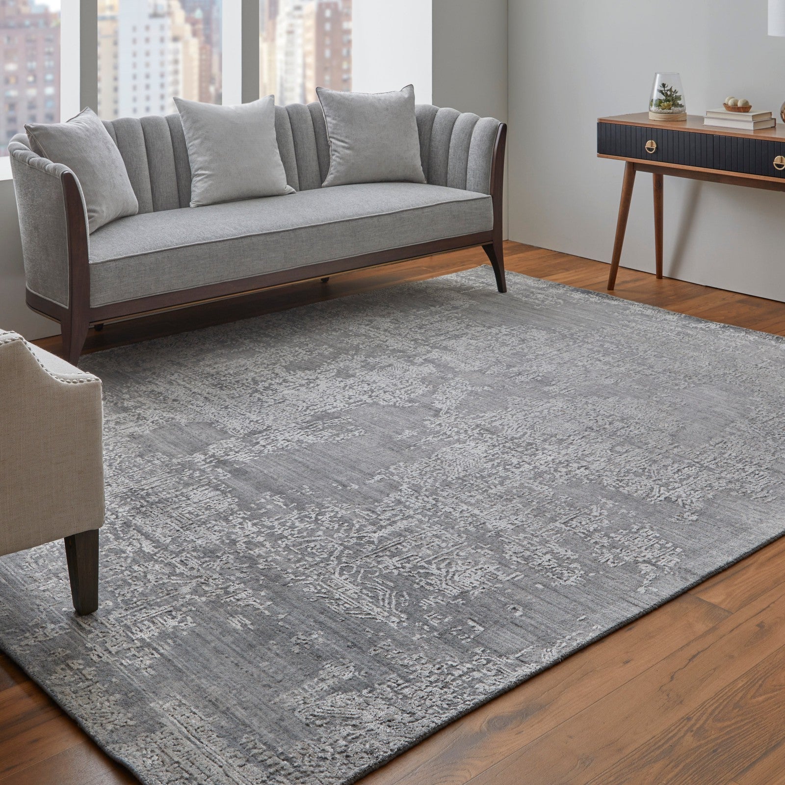 Feizy Eastfield 6989F Modern Abstract in Gray - Image 4