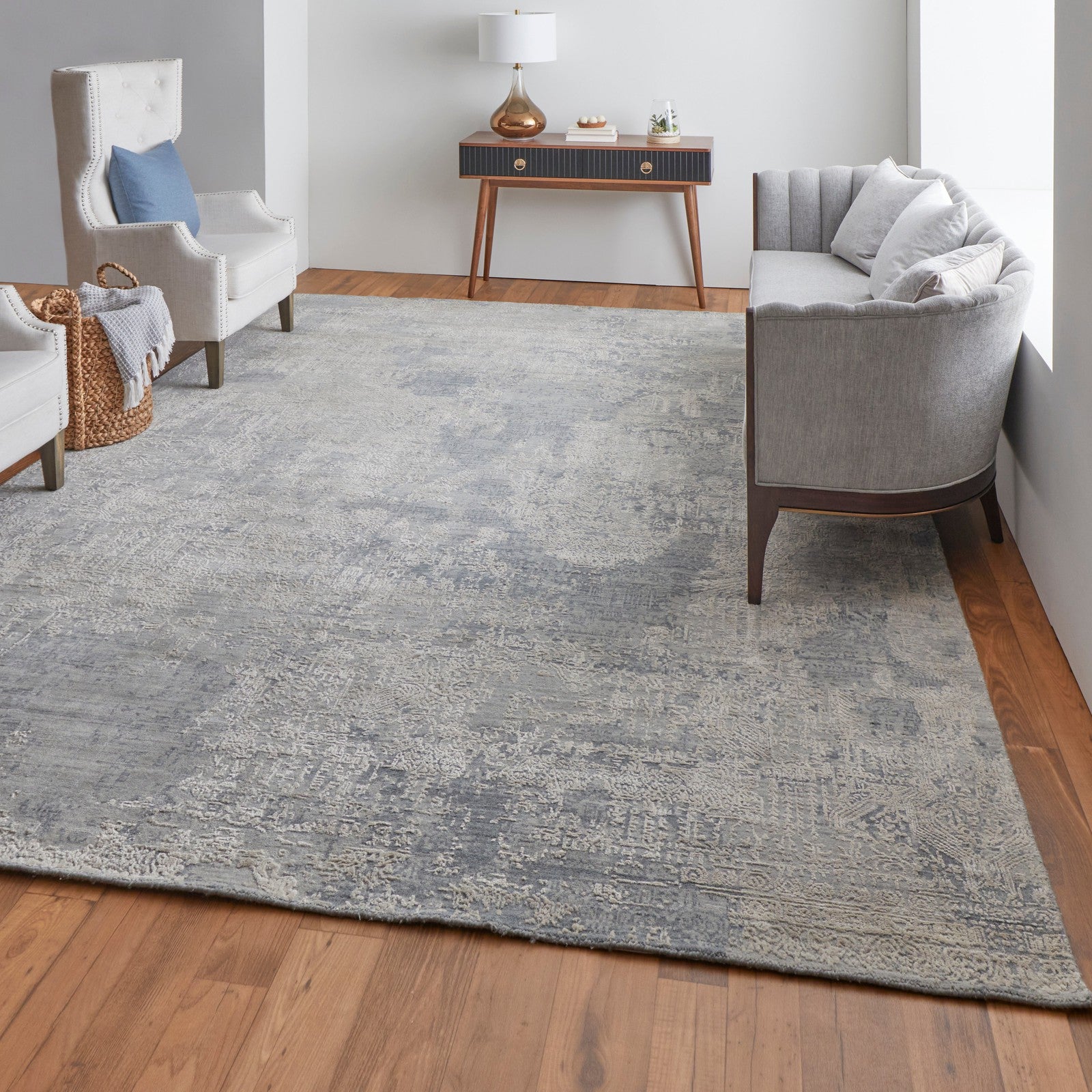Feizy Eastfield 6989F Modern Abstract in Silver/Gray - Image 3