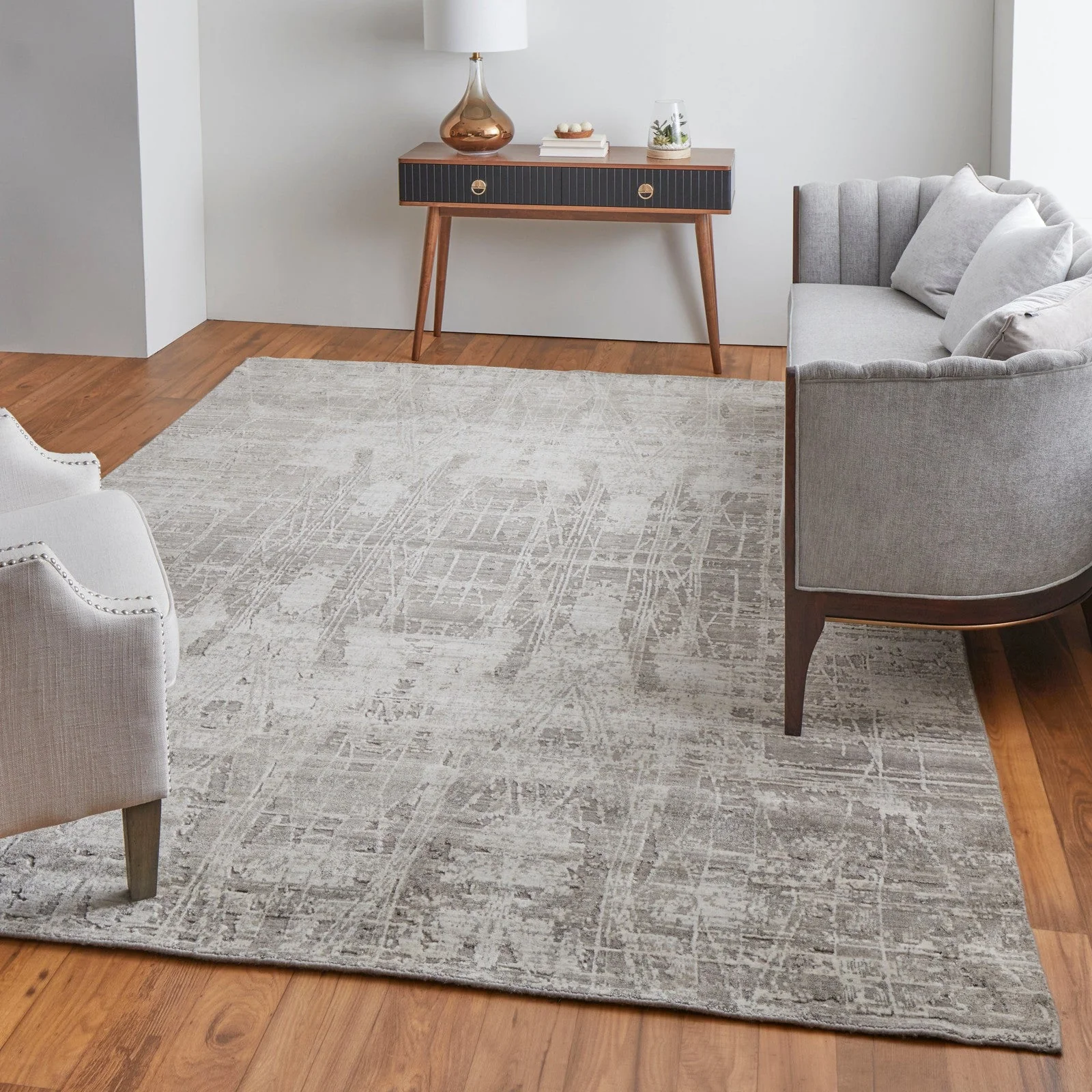 Feizy Eastfield 69A5F Modern Abstract in Gray/Ivory - Image 3