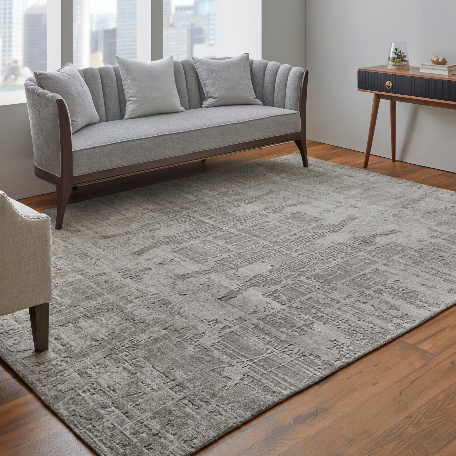 Feizy Eastfield 69A5F Modern Abstract in Gray/Ivory - Image 4