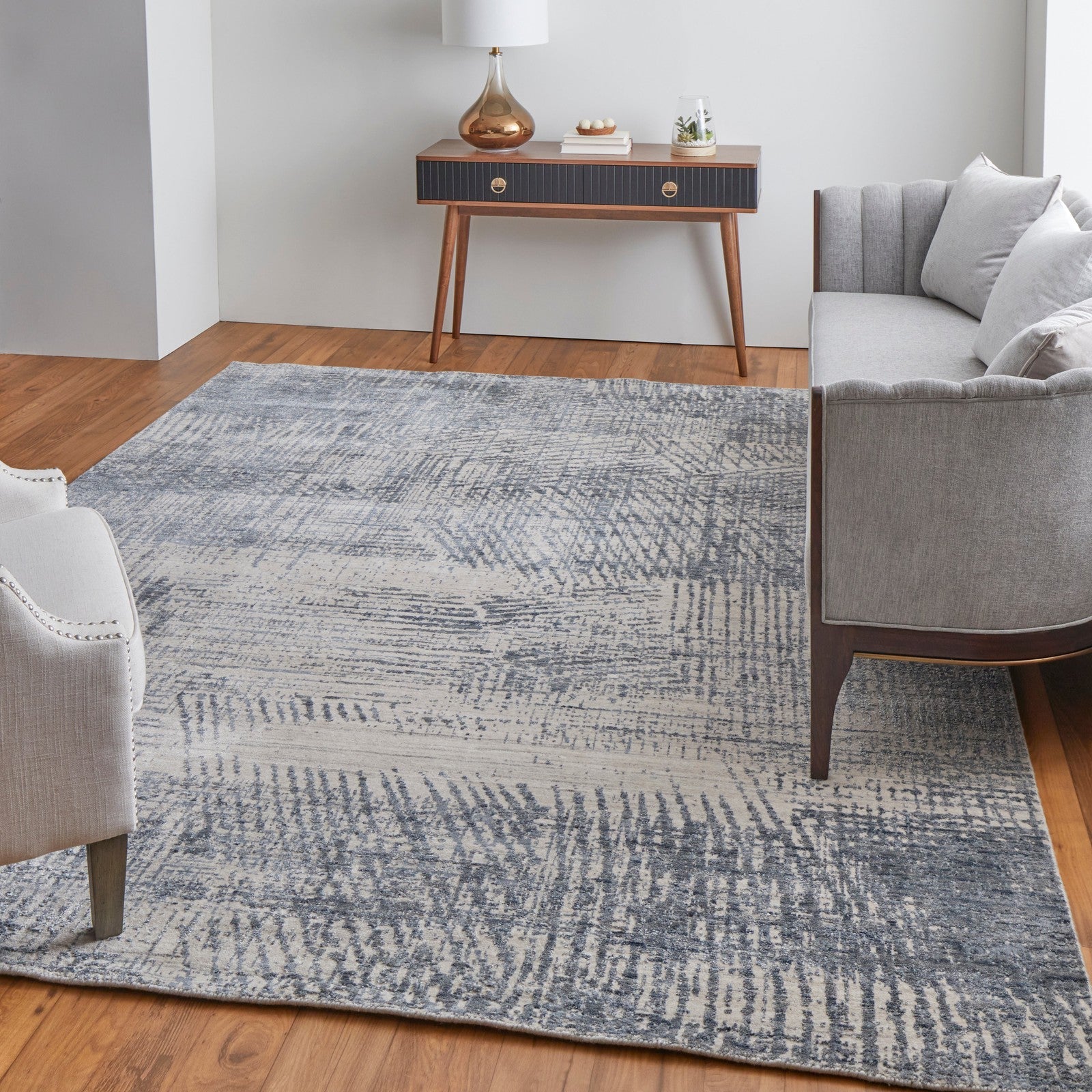 Feizy Eastfield 69AIF Modern Abstract in Blue/Ivory/Gray - Image 3