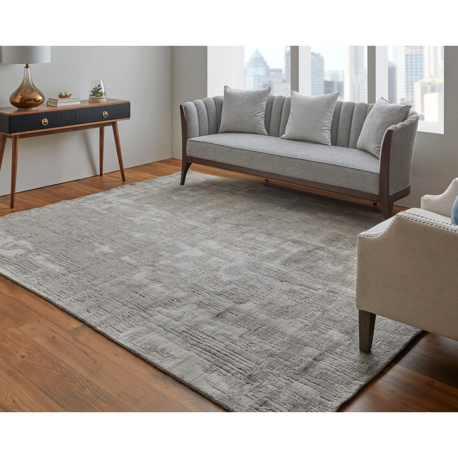 Feizy Eastfield 69AKF Modern Abstract in Gray/Ivory - Image 2