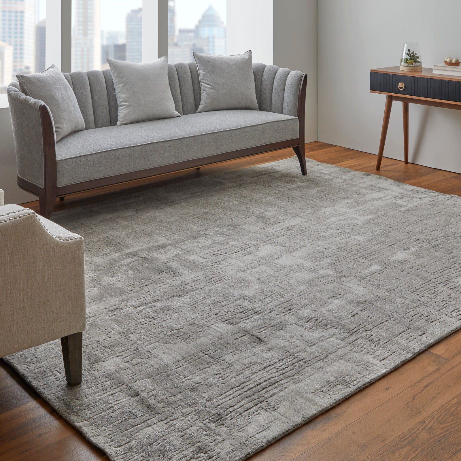 Feizy Eastfield 69AKF Modern Abstract in Gray/Ivory - Image 4