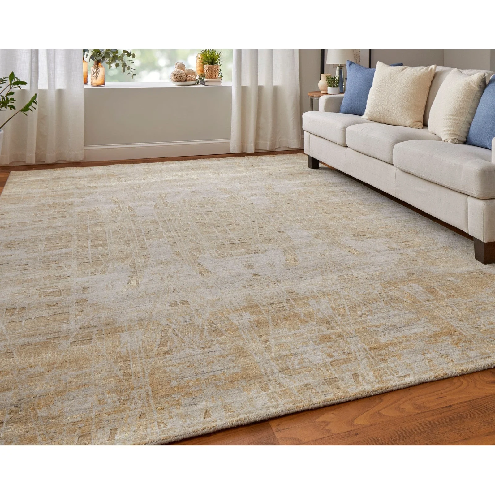 Feizy Eastfield 69FPF Modern Abstract in Yellow/Ivory/Gold - Image 3