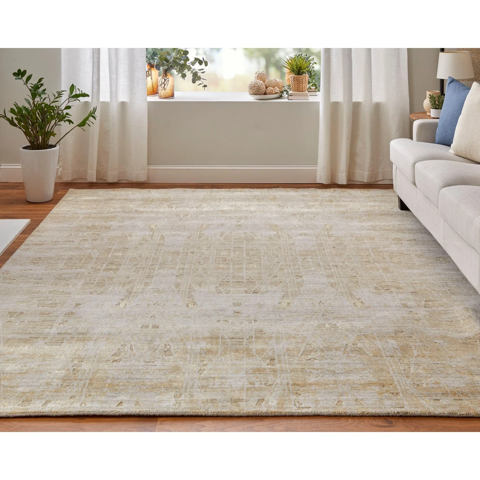 Feizy Eastfield 69FPF Modern Abstract in Yellow/Ivory/Gold - Image 4
