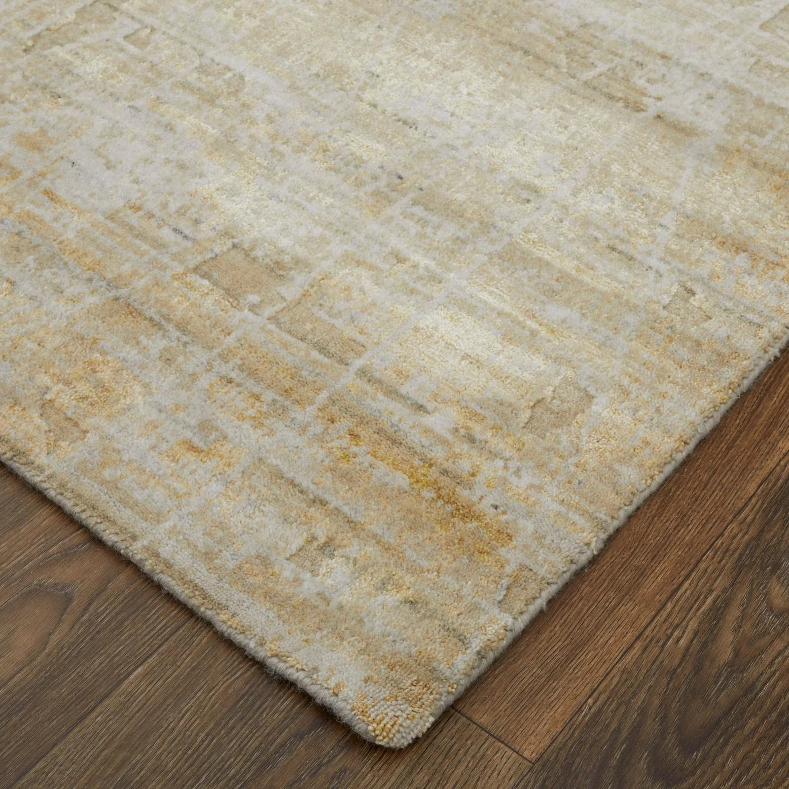 Feizy Eastfield 69FPF Modern Abstract Rug in Yellow/Ivory/Gold - Image 5