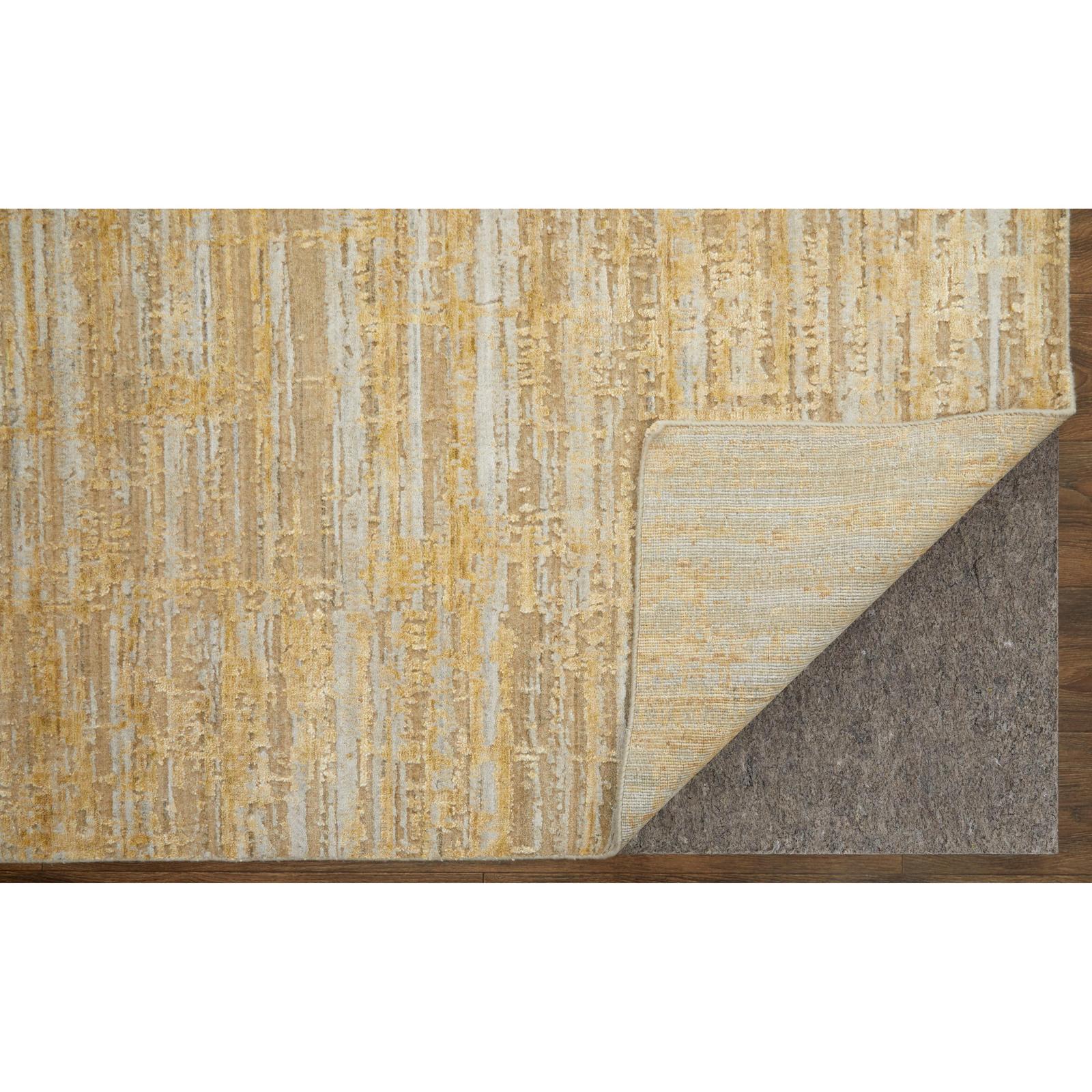 Feizy Eastfield 69FQF Modern Abstract Rug in Yellow/Ivory/Gold - Image 6