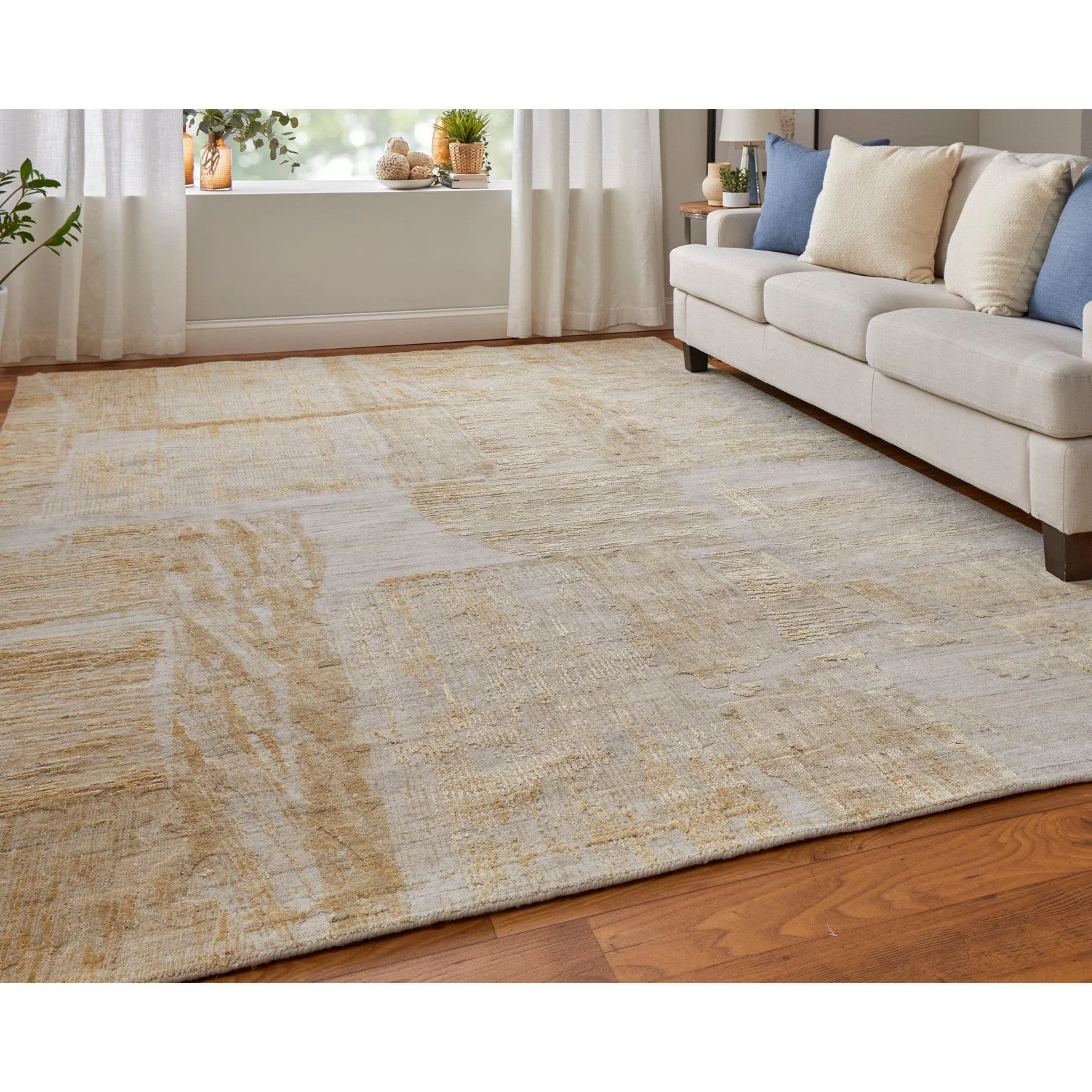 Feizy Eastfield 69FTF Modern Abstract in Yellow/Ivory/Gold - Image 3