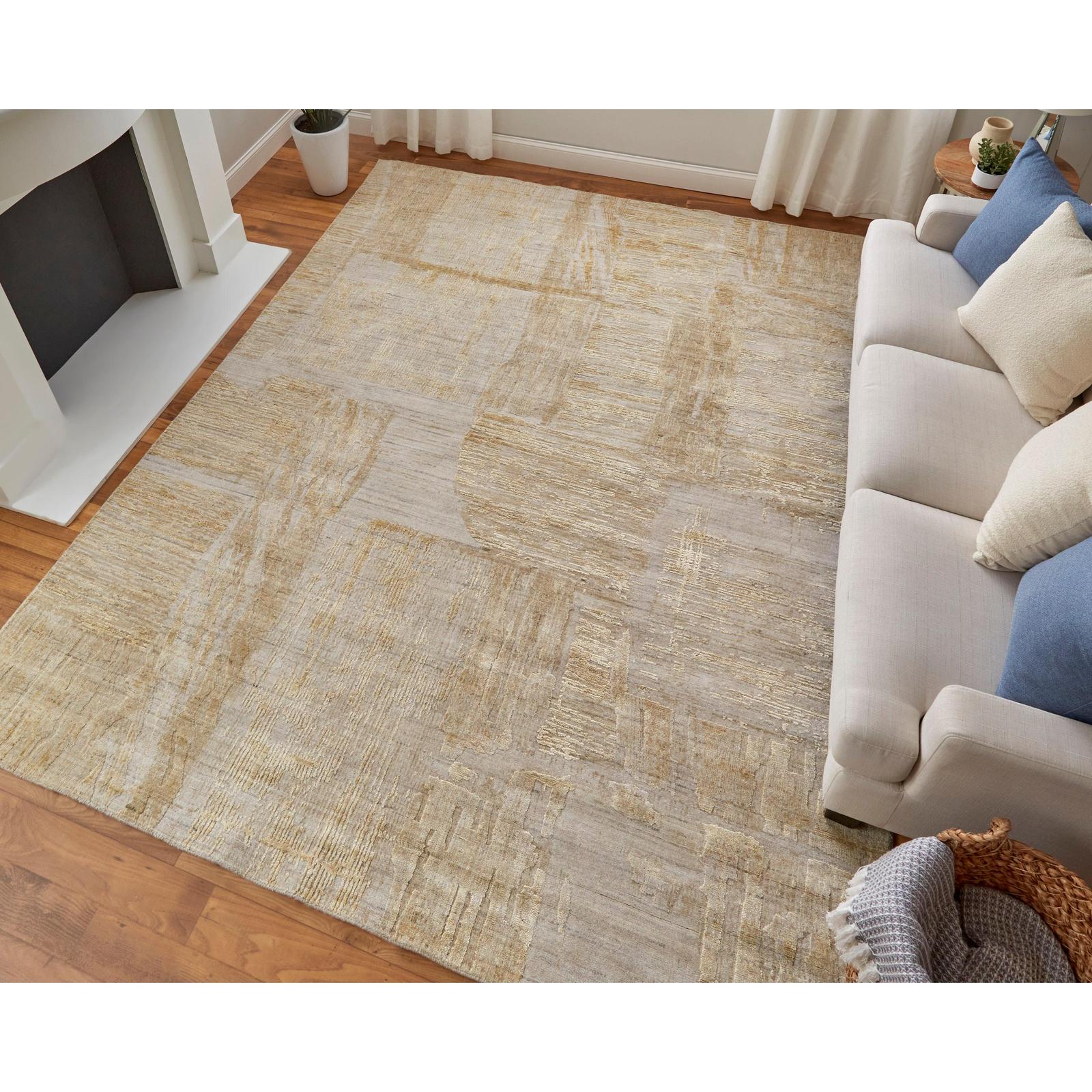 Feizy Eastfield 69FTF Modern Abstract Rug in Yellow/Ivory/Gold - Image 2