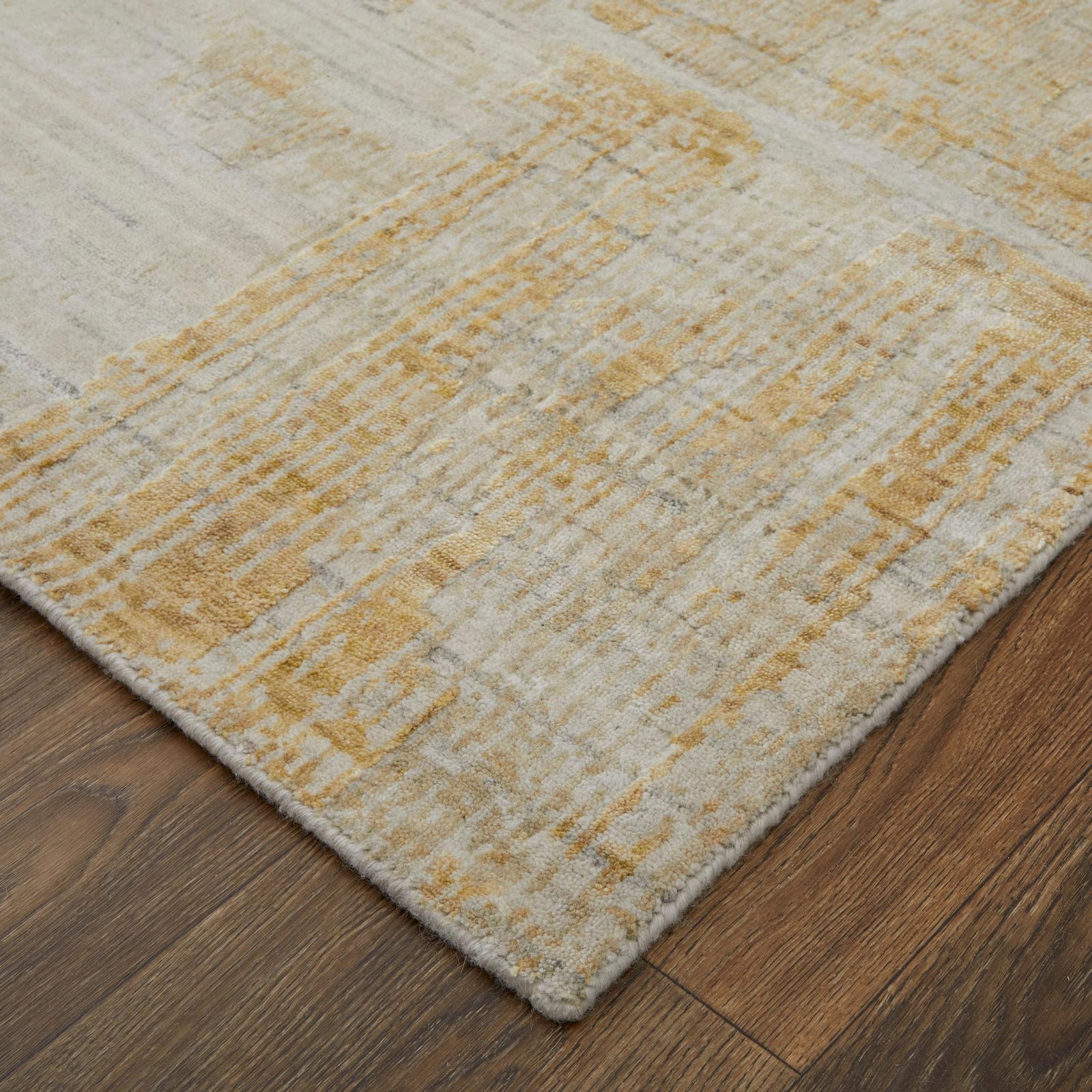Feizy Eastfield 69FTF Modern Abstract Rug in Yellow/Ivory/Gold - Image 5