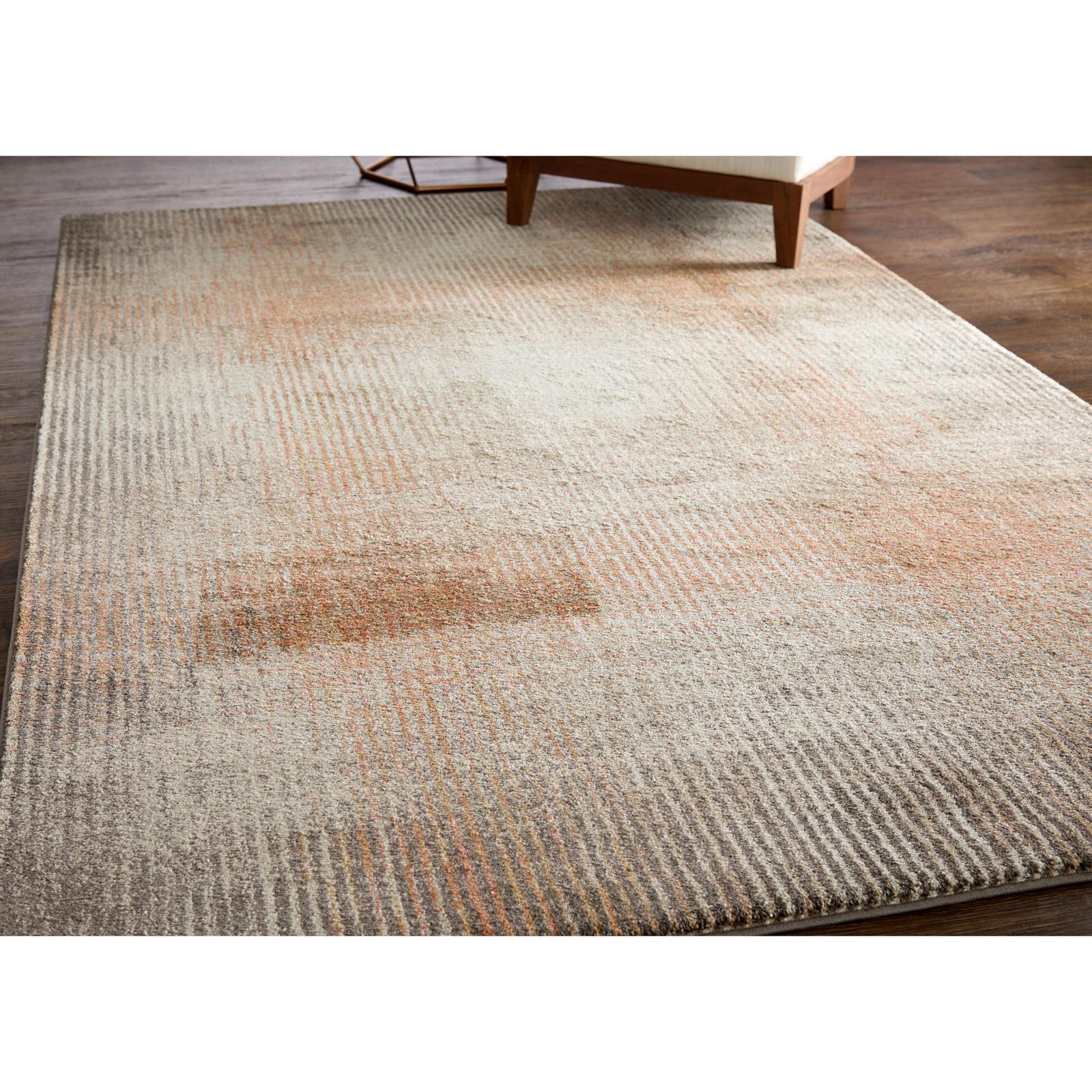 Feizy Eden 39QPF Modern Abstract Rug in Ivory/Taupe/Pink - Image 2