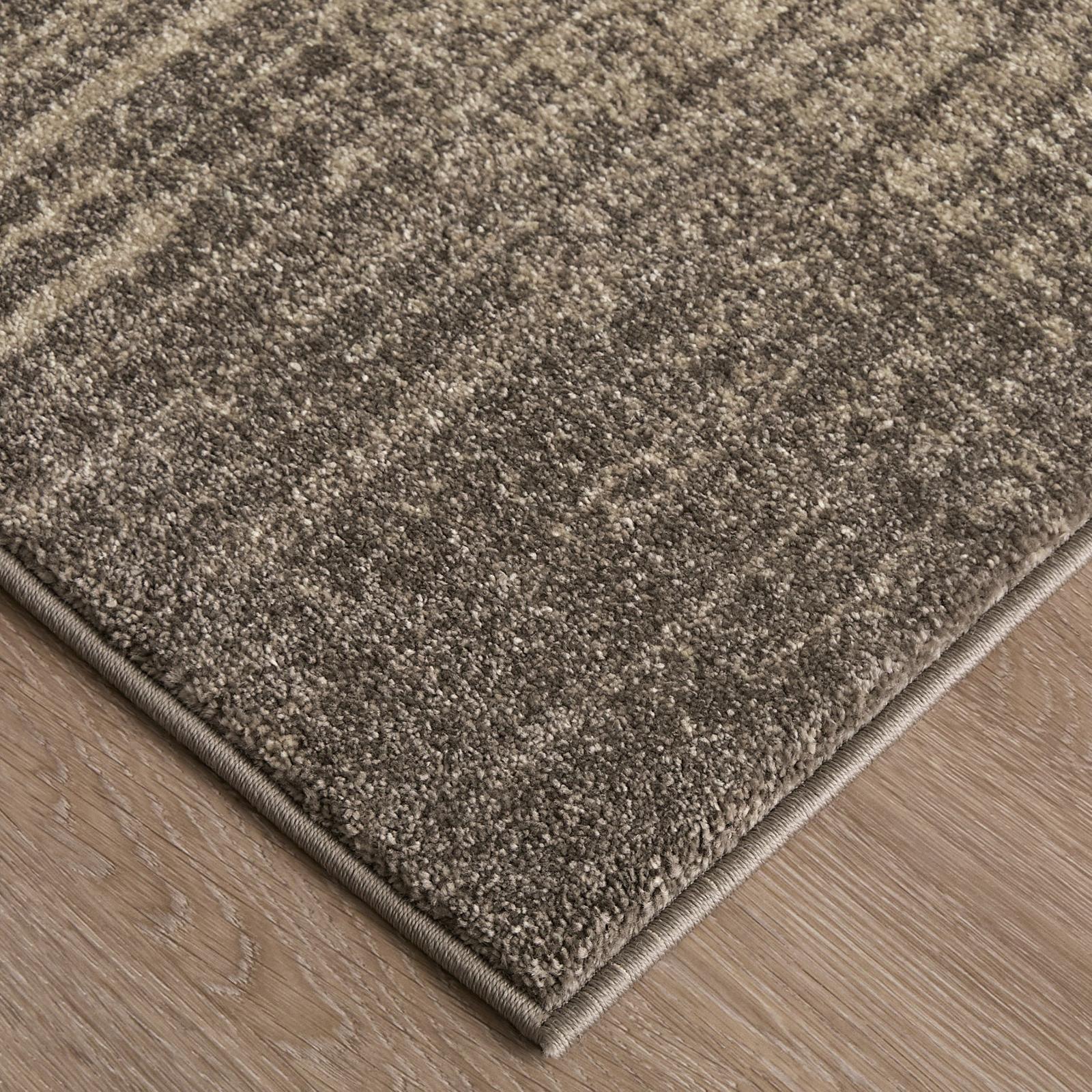 Feizy Eden 39QPF Modern Abstract Rug in Ivory/Taupe/Pink - Image 4