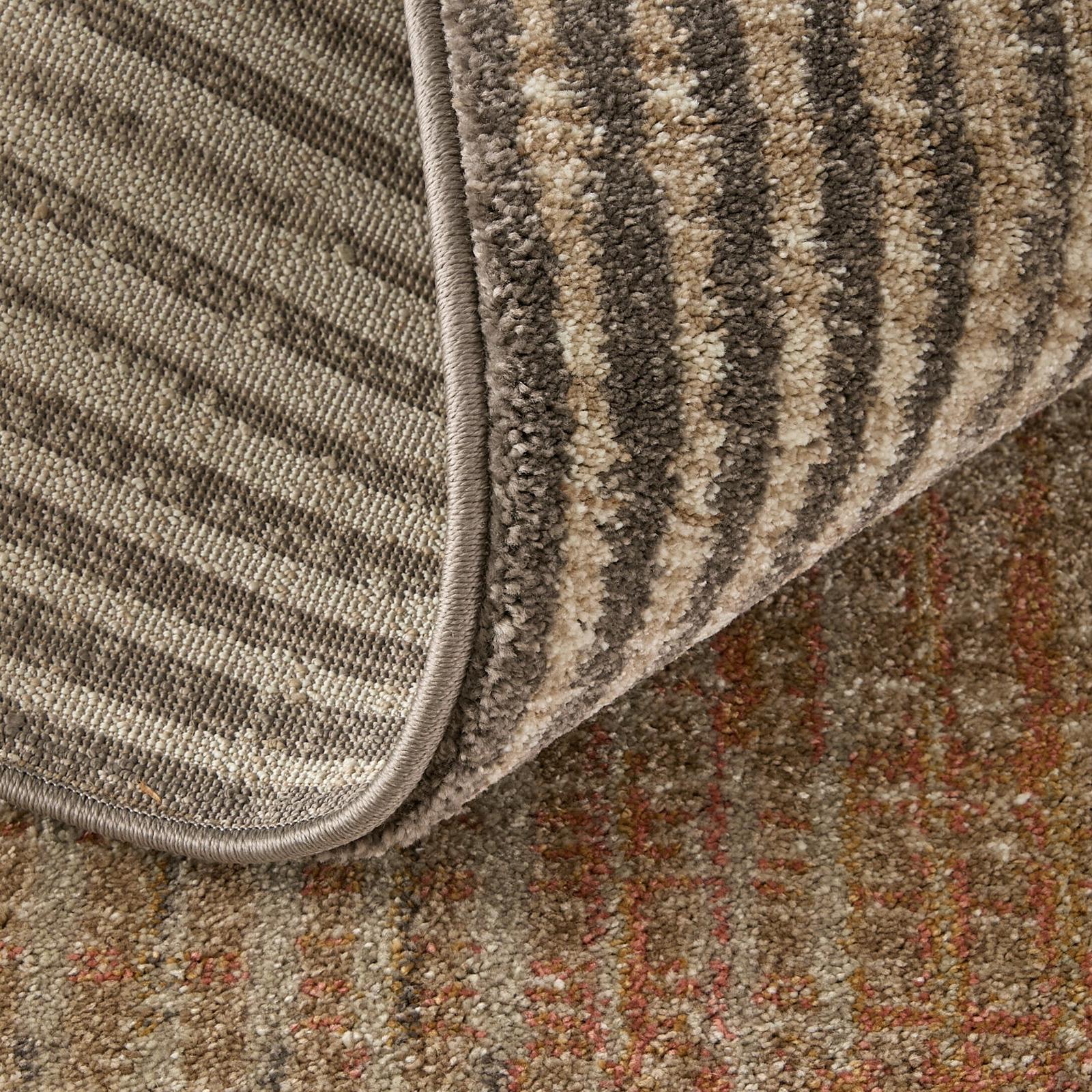 Feizy Eden 39QPF Modern Abstract Rug in Ivory/Taupe/Pink - Image 8